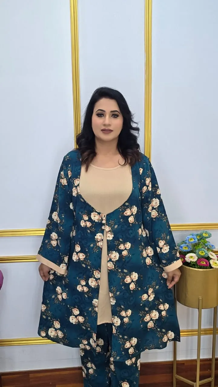 Luxury Georgette Co-ords Set – Elegant Digital Print | Shopping Zone BD