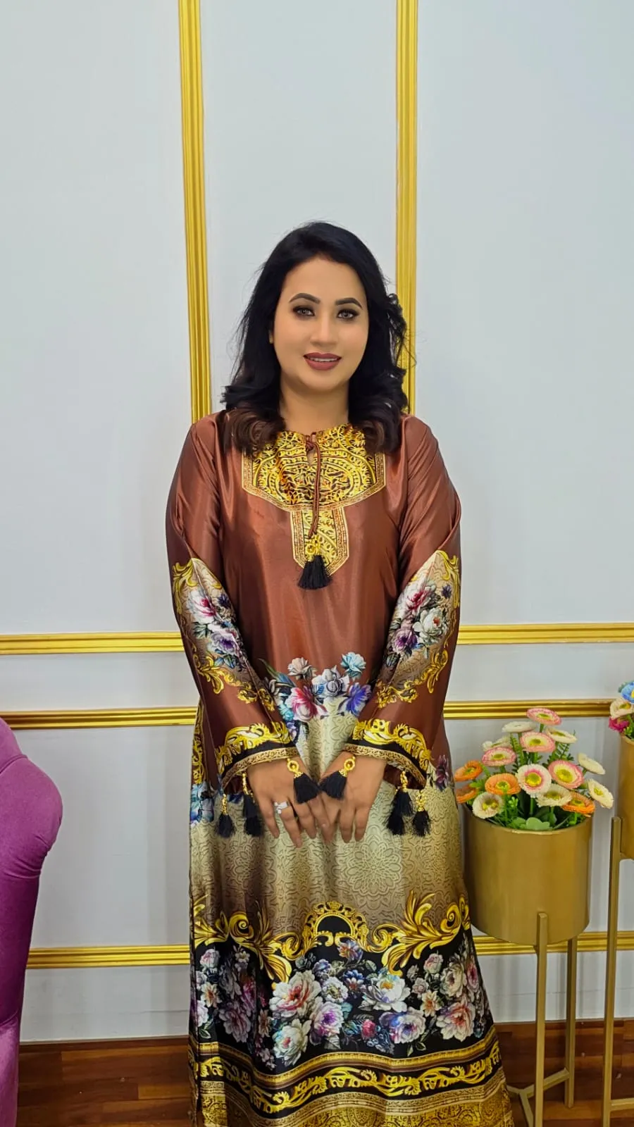 Luxury Silk Printed Kurti Collection | Shopping Zone BD | Style #G1399MS #G1399MN #G1399LO