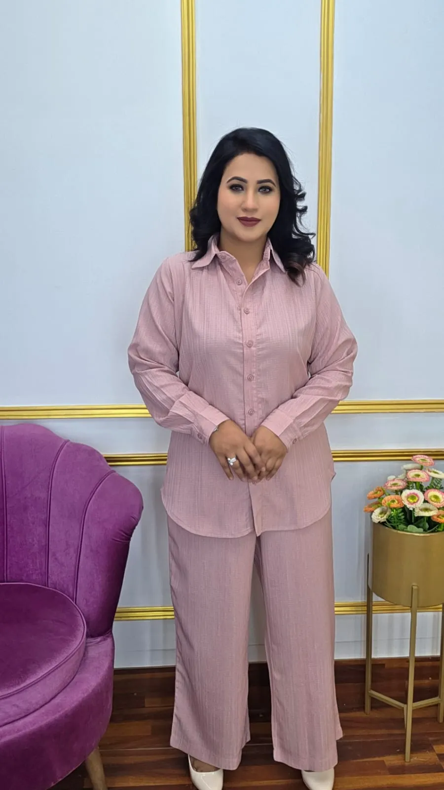 Pop Georgette Co‑ords Set – Stylish & Comfortable