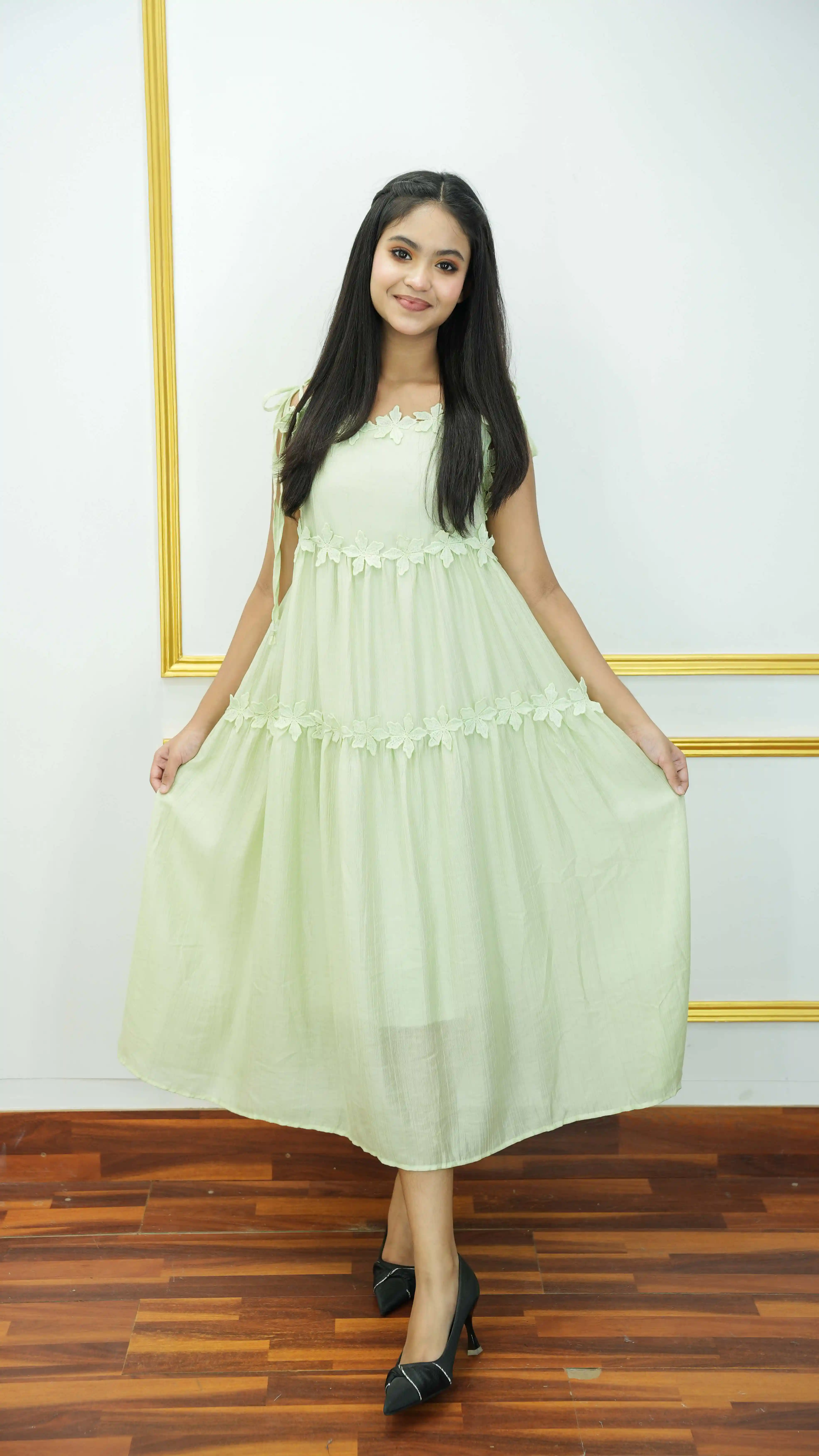 Thai Imported Pure Cotton Gown – Floral Lace