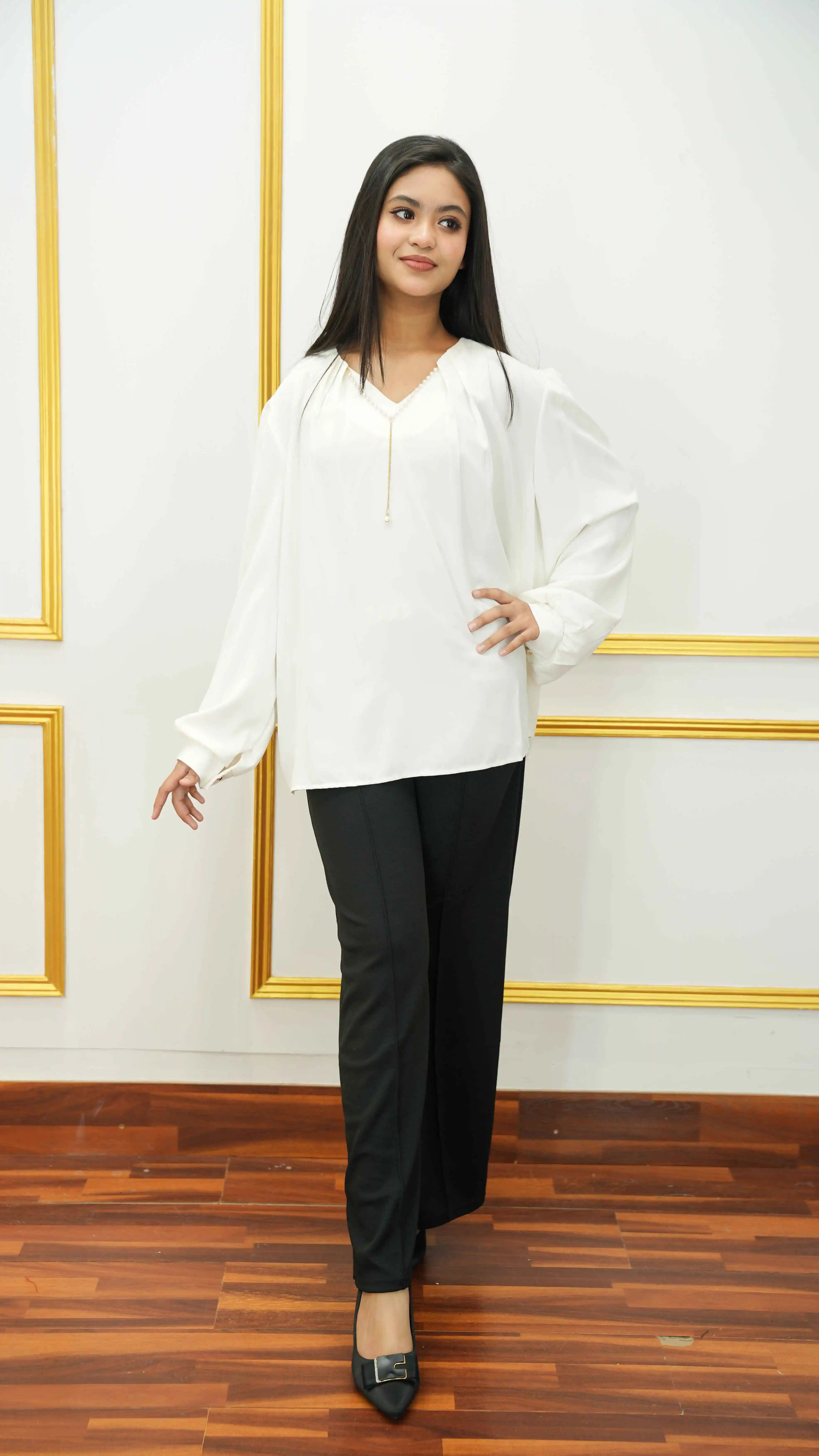 Thai Imported White Georgette Top Free Size