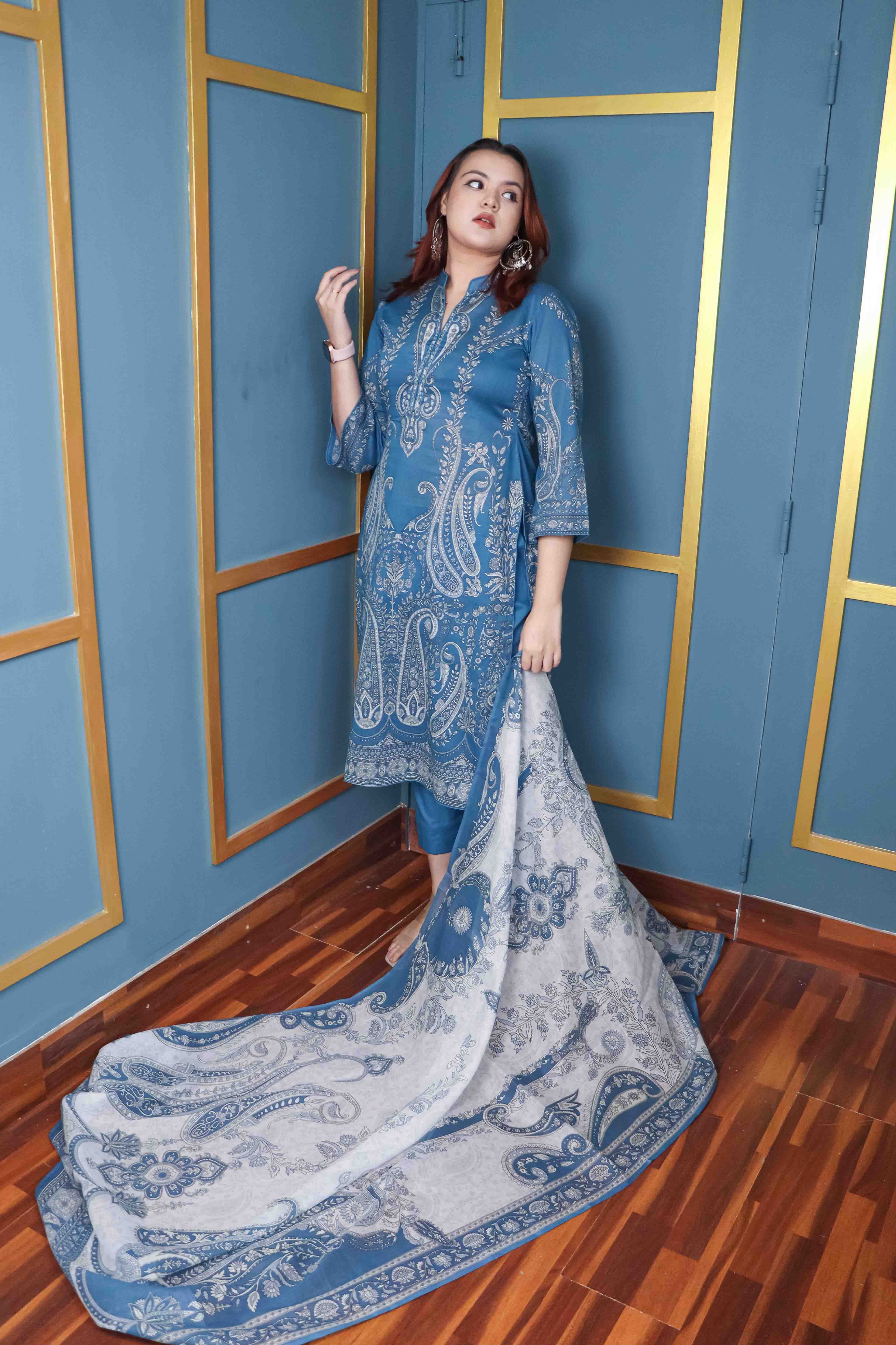 Unstitched Three Piece – Lawn Cotton Digital Print