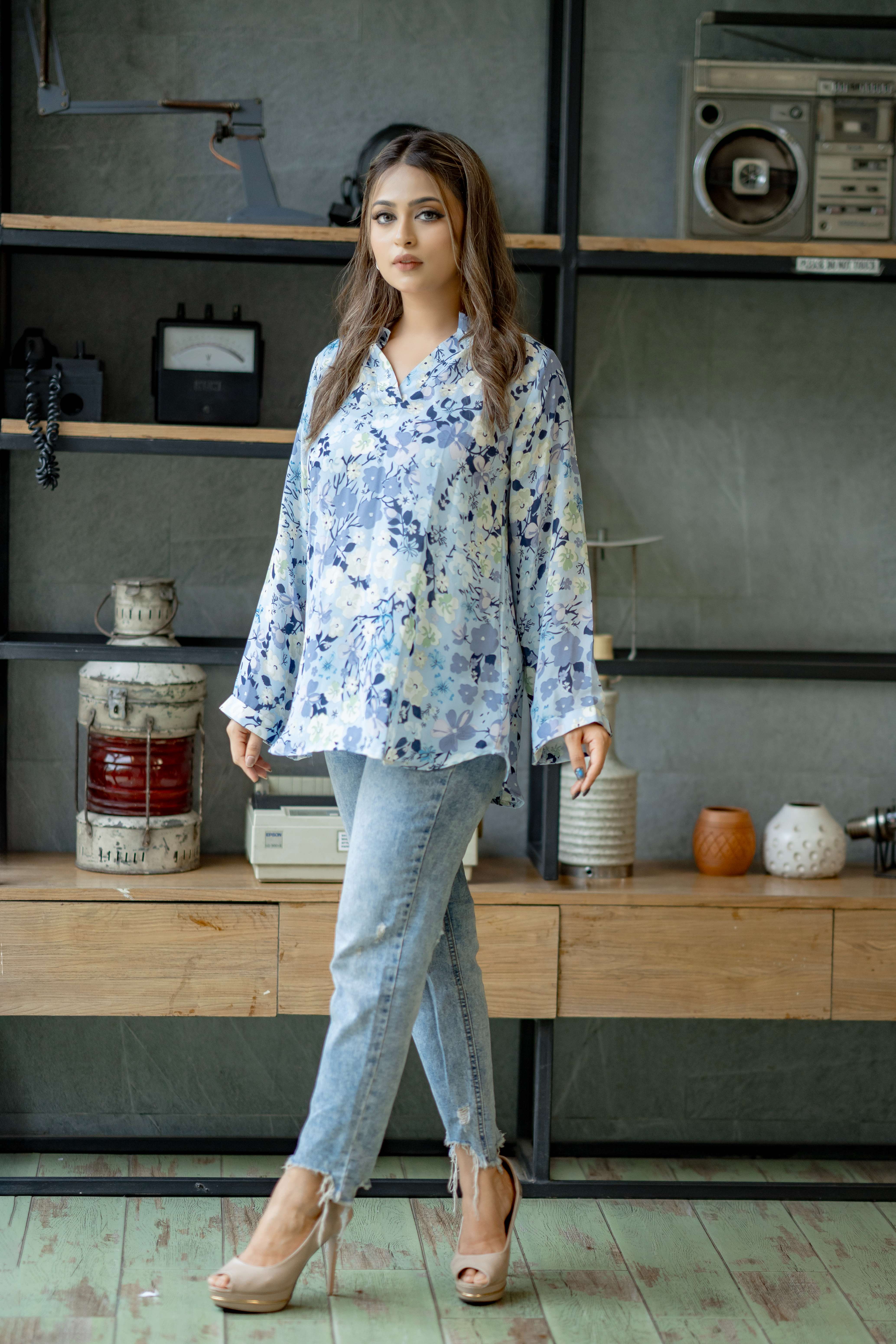 Georgette Ladies Top Bangladesh | Loose Fit Women's Top