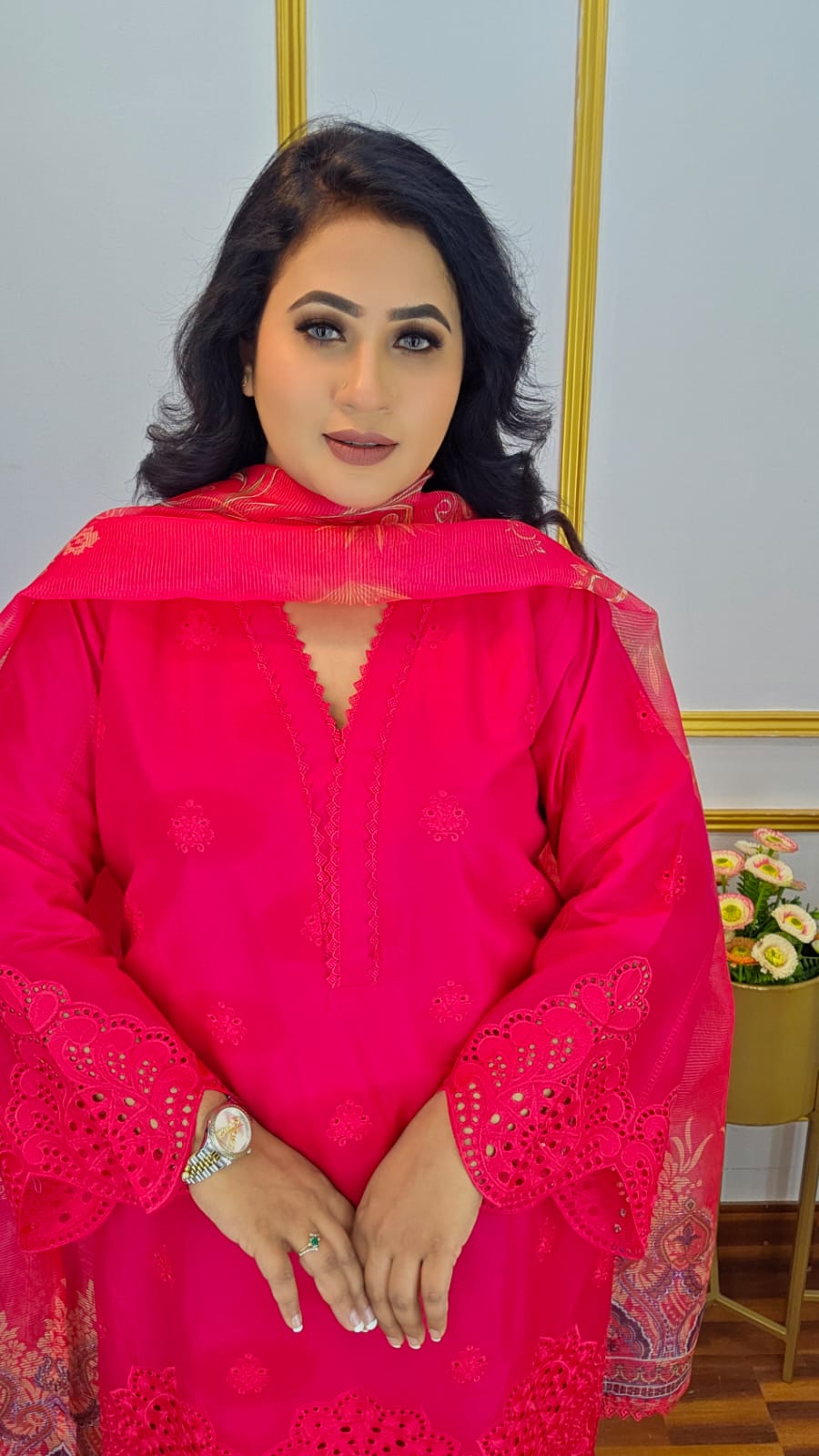 Chikankari Embroidery  Ready Three Piece | Shopping Zone BD