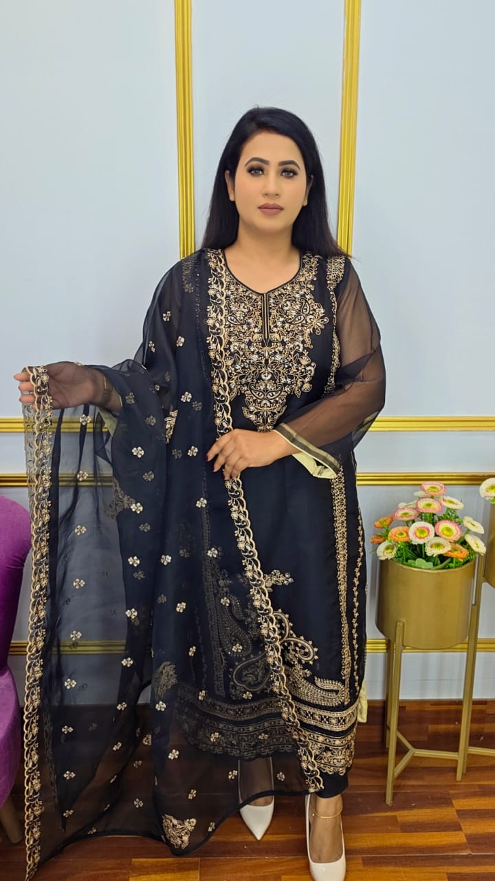 আনস্টিচ ফোর পিস | Unstitched Four Piece | Shopping Zone BD | Style #CC2800B