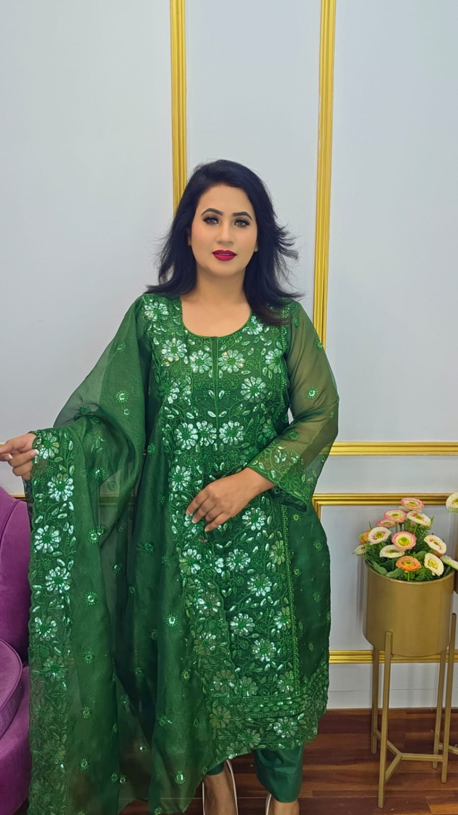 আনস্টিচ ৪ পিস পার্টি ড্রেস  | Unstitched Four Piece Collections | Shopping Zone BD