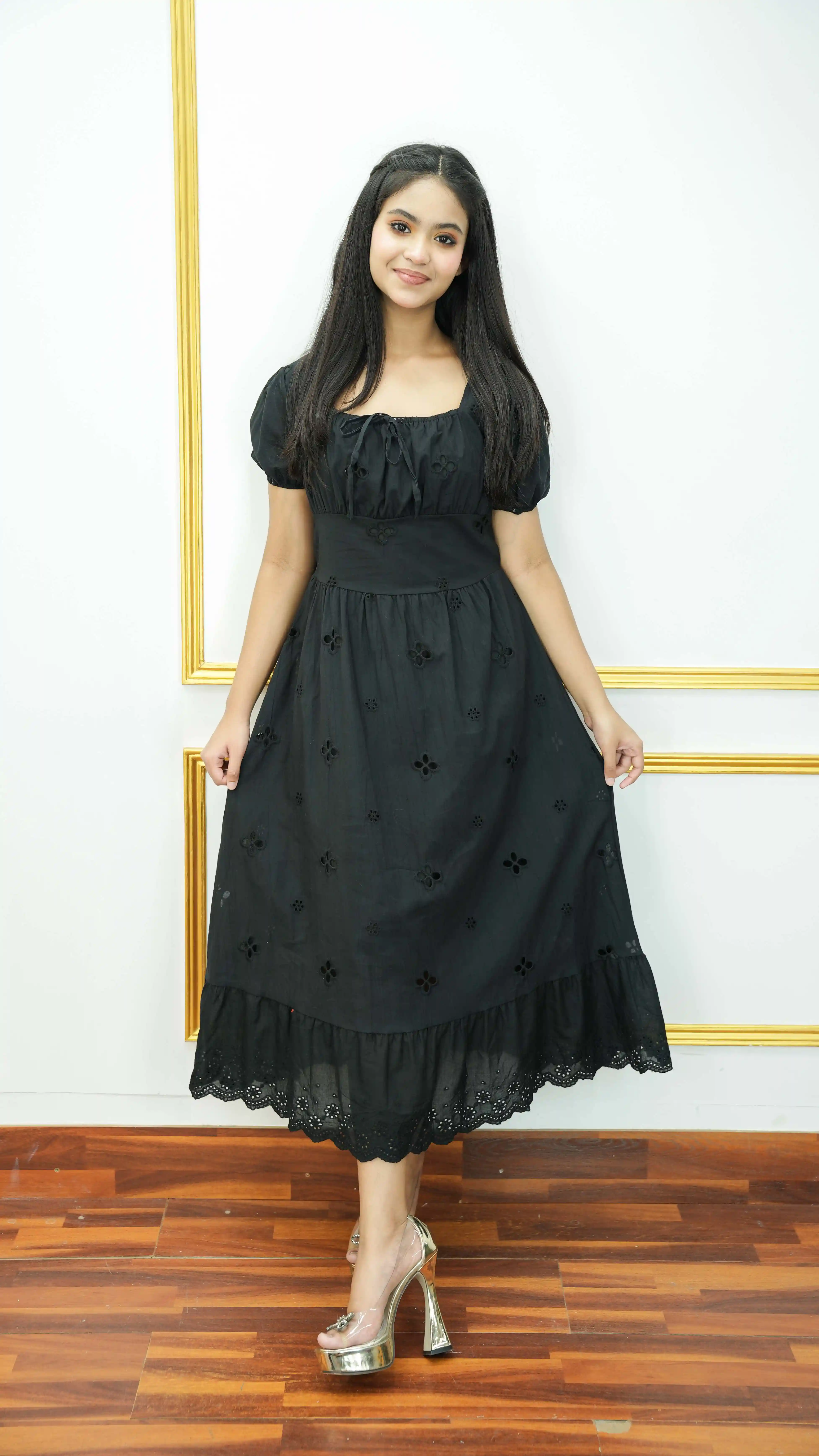 Thai imported Gown Hand Embroidered -Square Neck