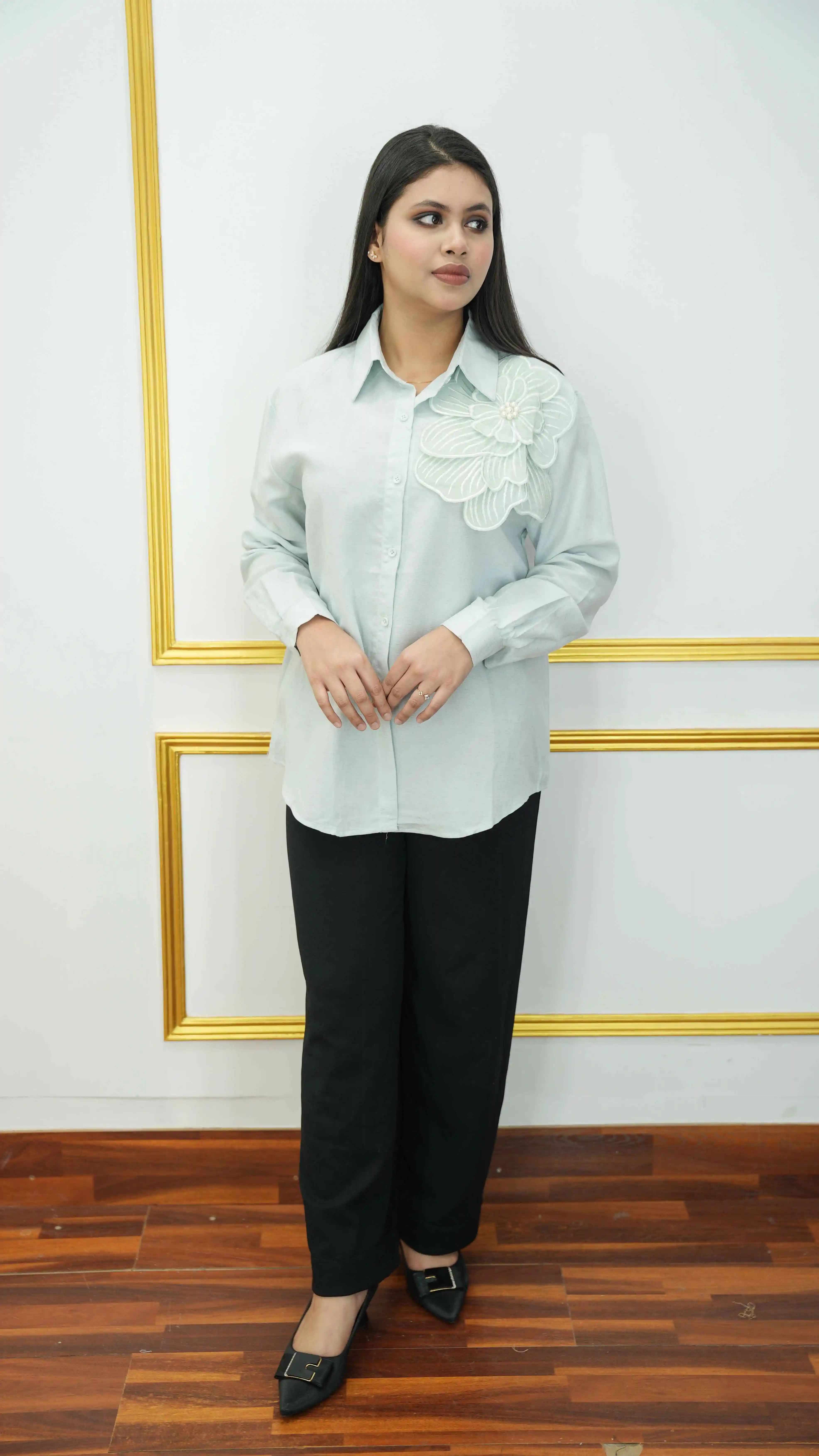 Thai Imported Cotton Embroidered Shirt for Women