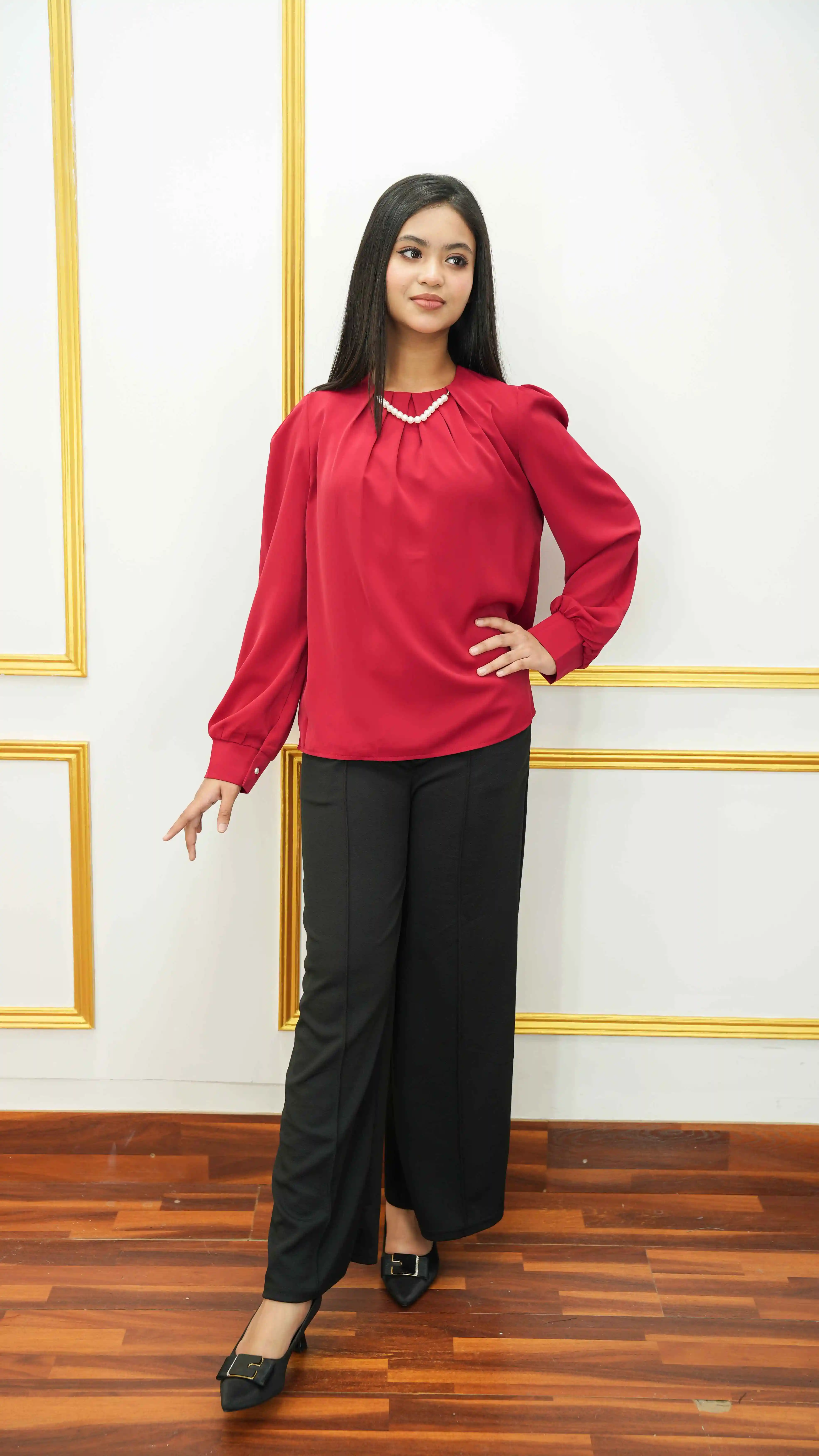 Thai Imported Red Georgette Top
