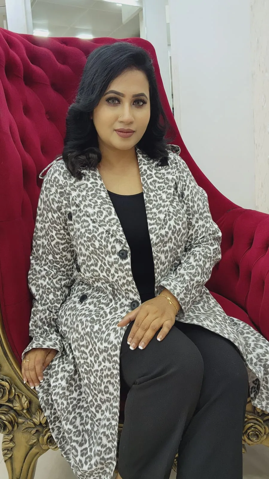 Premium Tiger Print Long Blazer | Stylish Open-Front Blazer for Women
