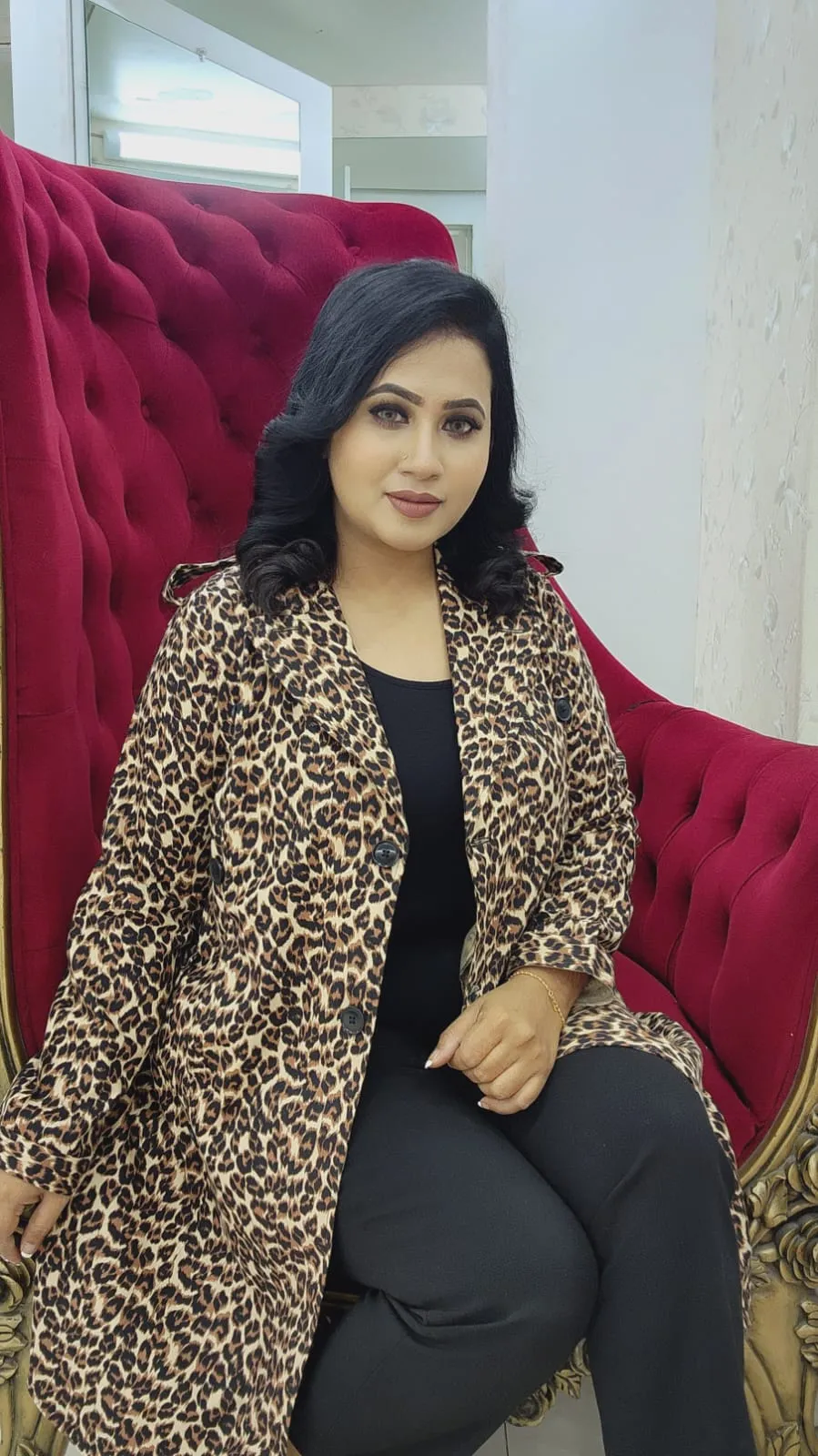 Tiger Print Long Blazer for Women