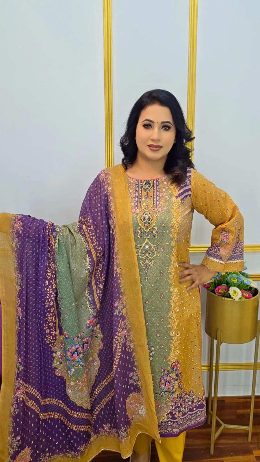 Premium Pure Cotton Unstitched Three Piece