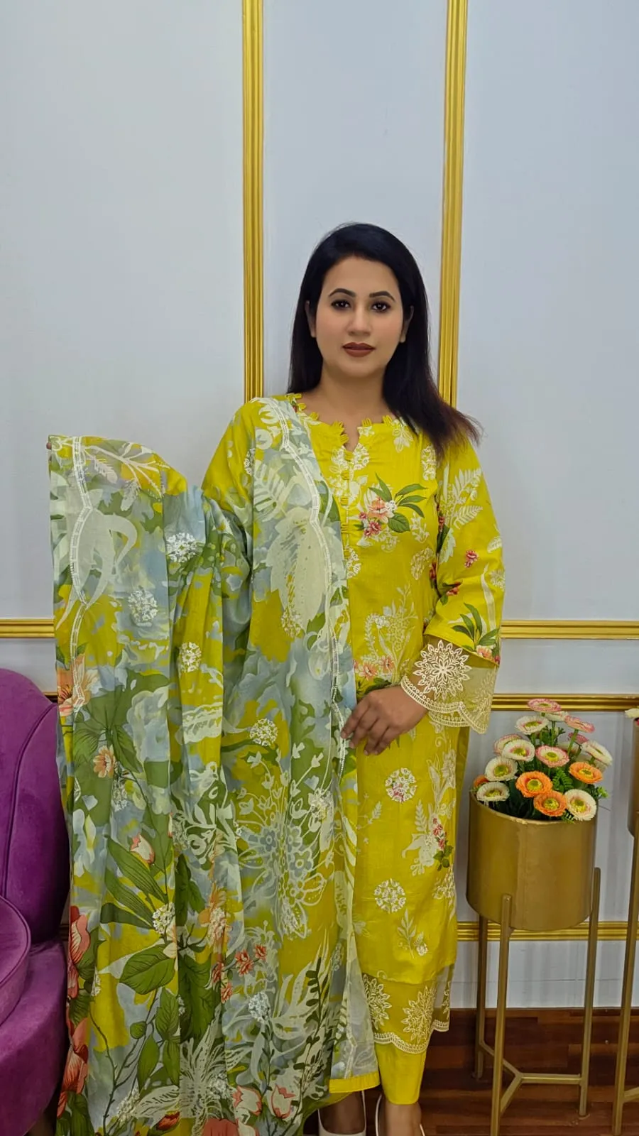 Pure Cotton Unstitched Three Piece