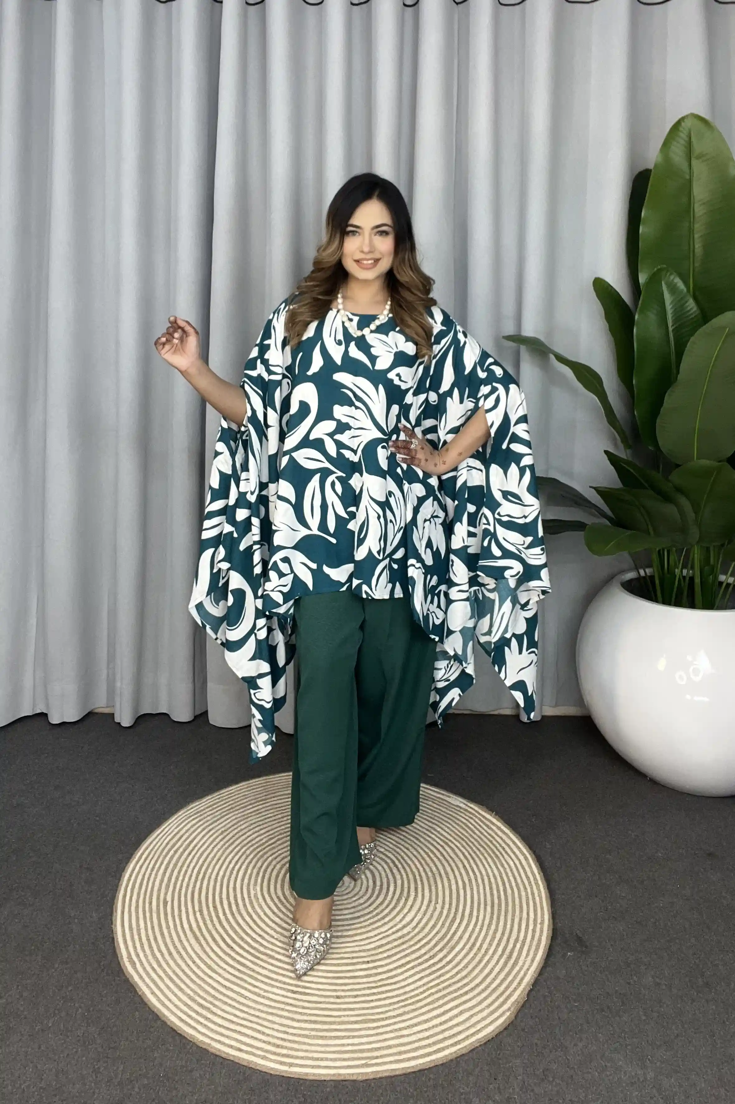 Imported Linen Kaftan Co-Ord Set For Women