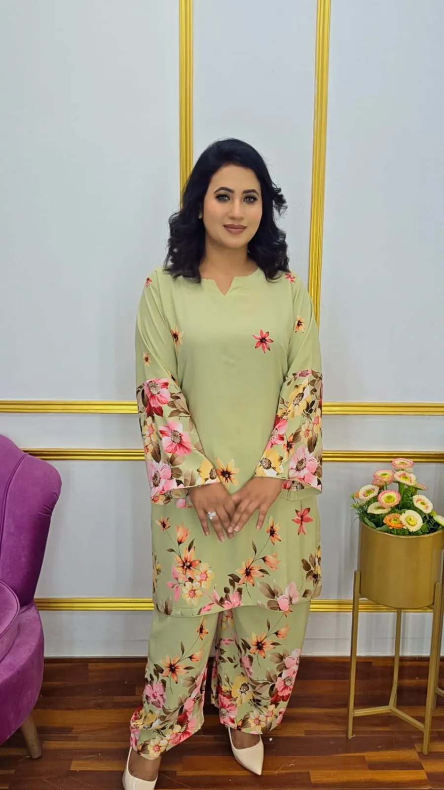 Stylish Malai Georgette Co-Ord Set