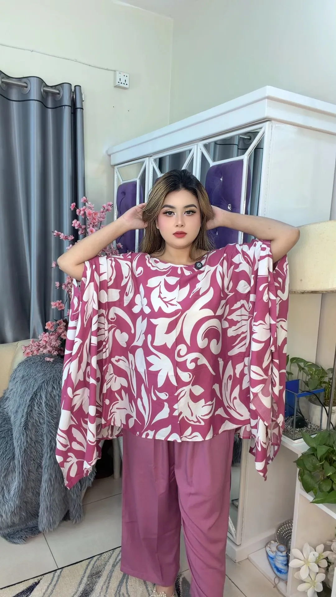 Stylish Imported Linen Kaftan Co-Ord Set