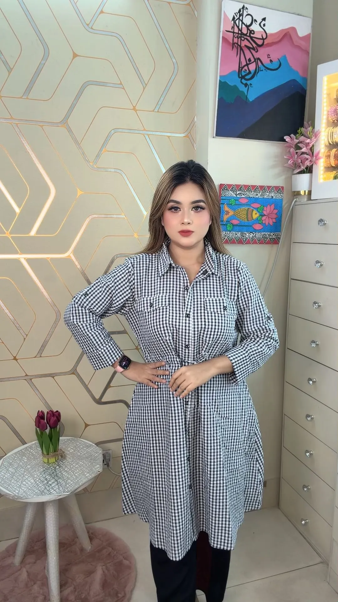 Stylish Cotton Semi Long Shirt