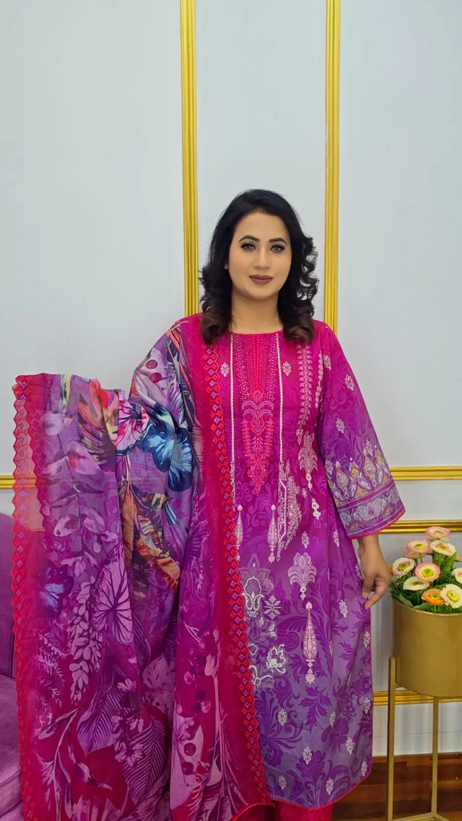 Stylish Unstitched Three Piece