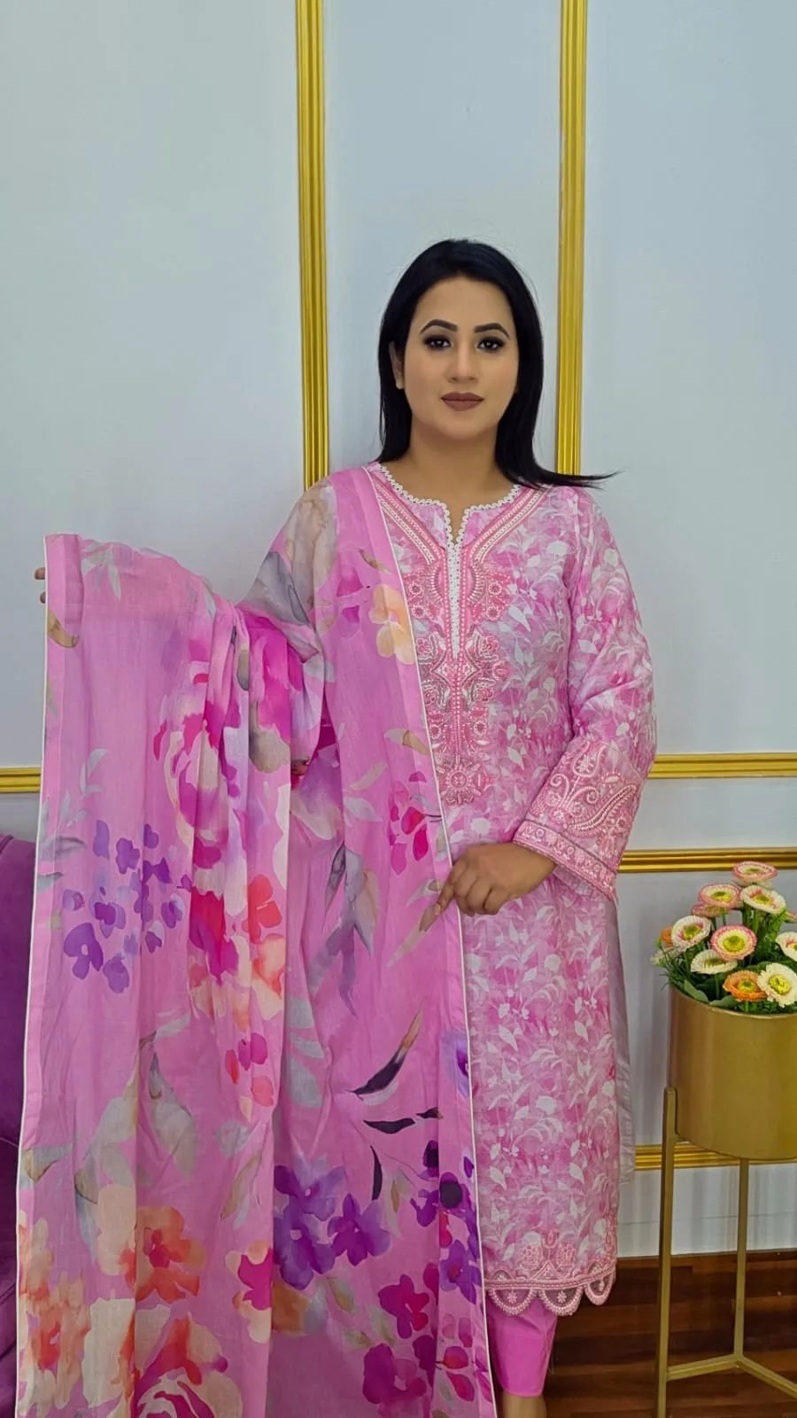 Pure Cotton Unstitched Three Piece