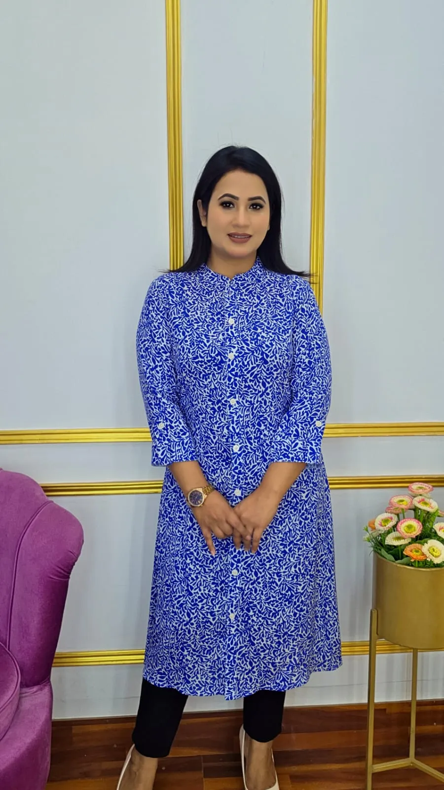 Luxury Switch Cotton Long Shirt