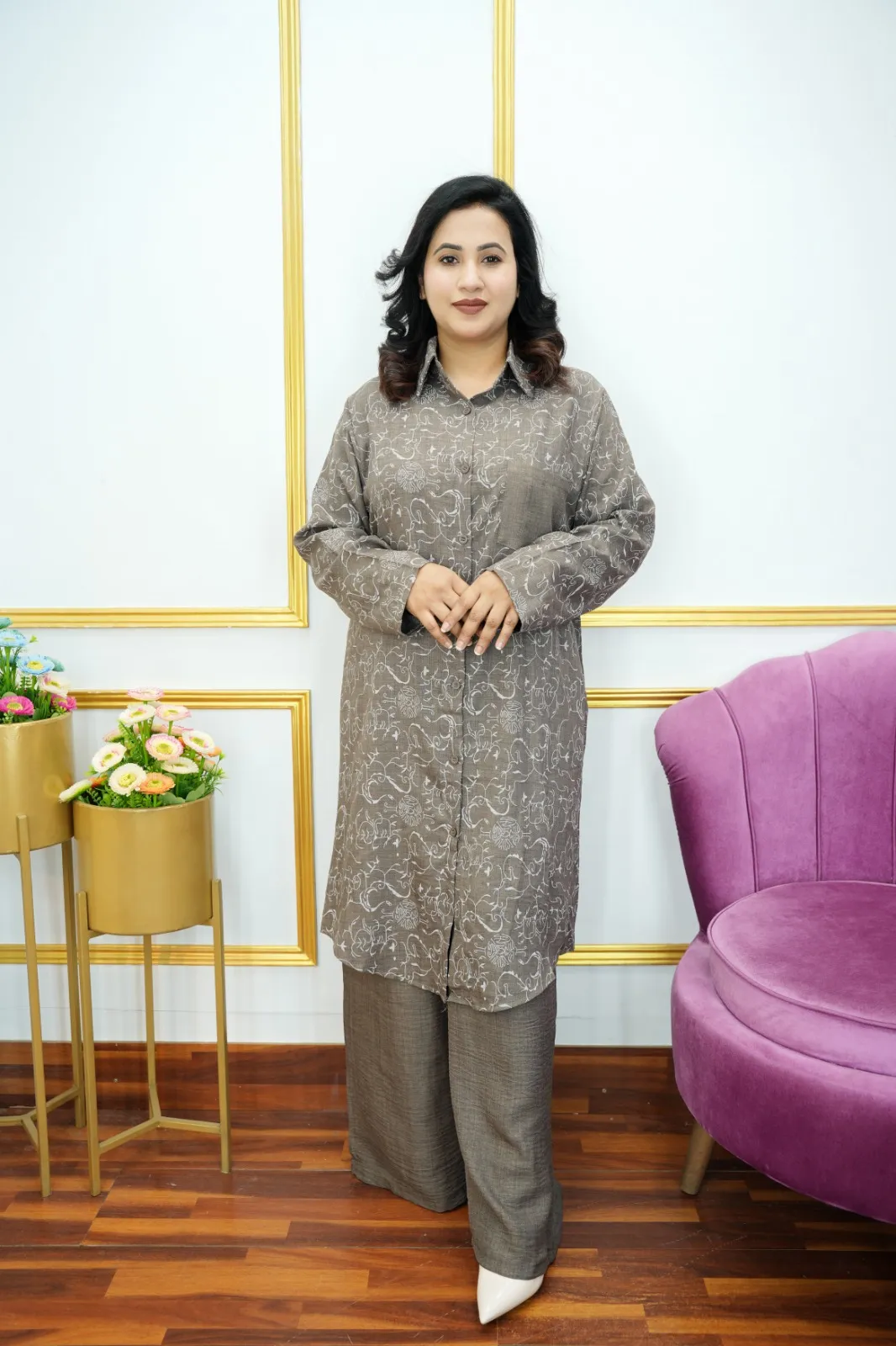 Elegant Imported Thai Co-Ord Set – Viscose Cotton Shirt Pant