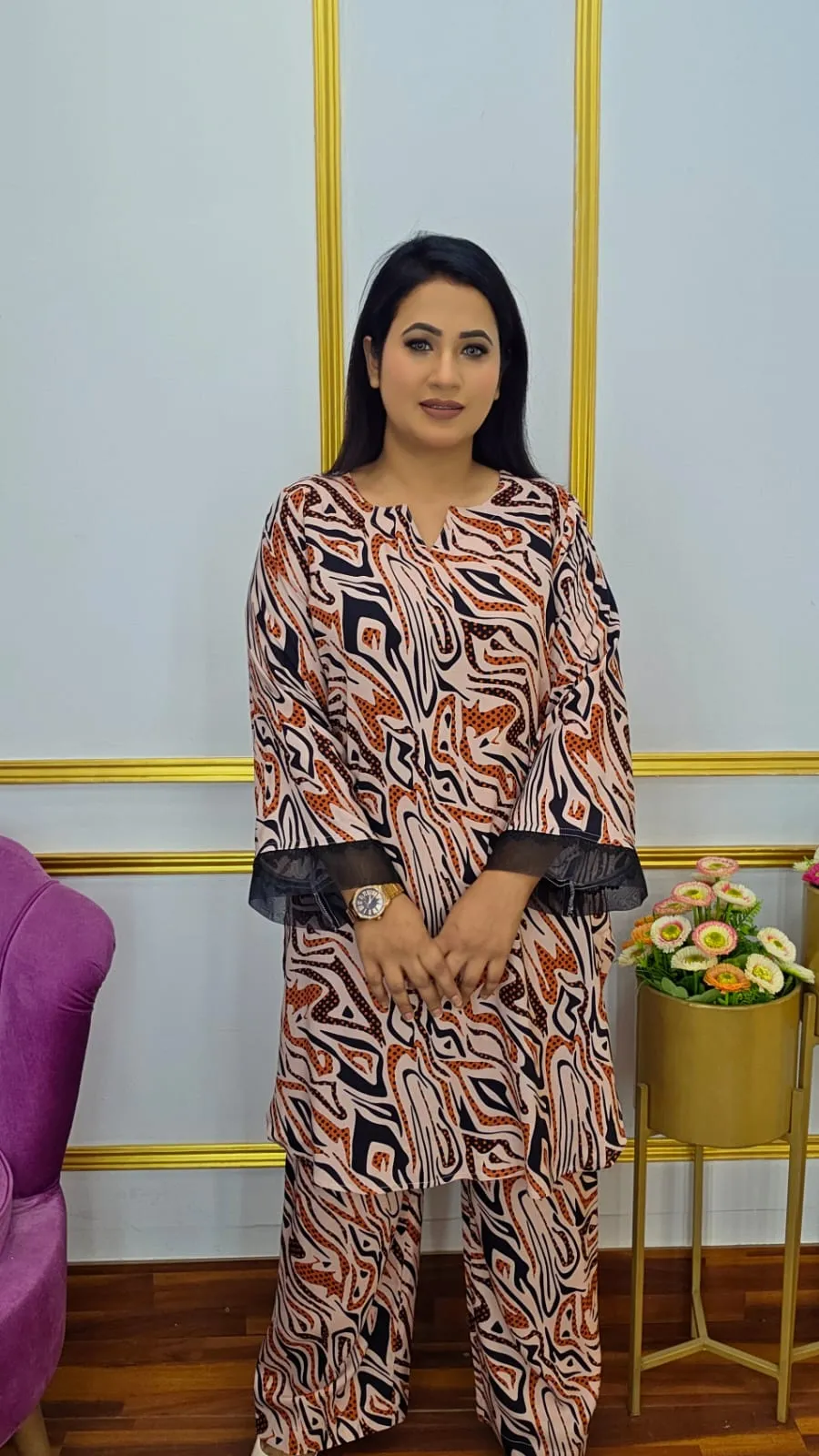 Imported Linen Co-Ords Set with Lacing – Elegant Style