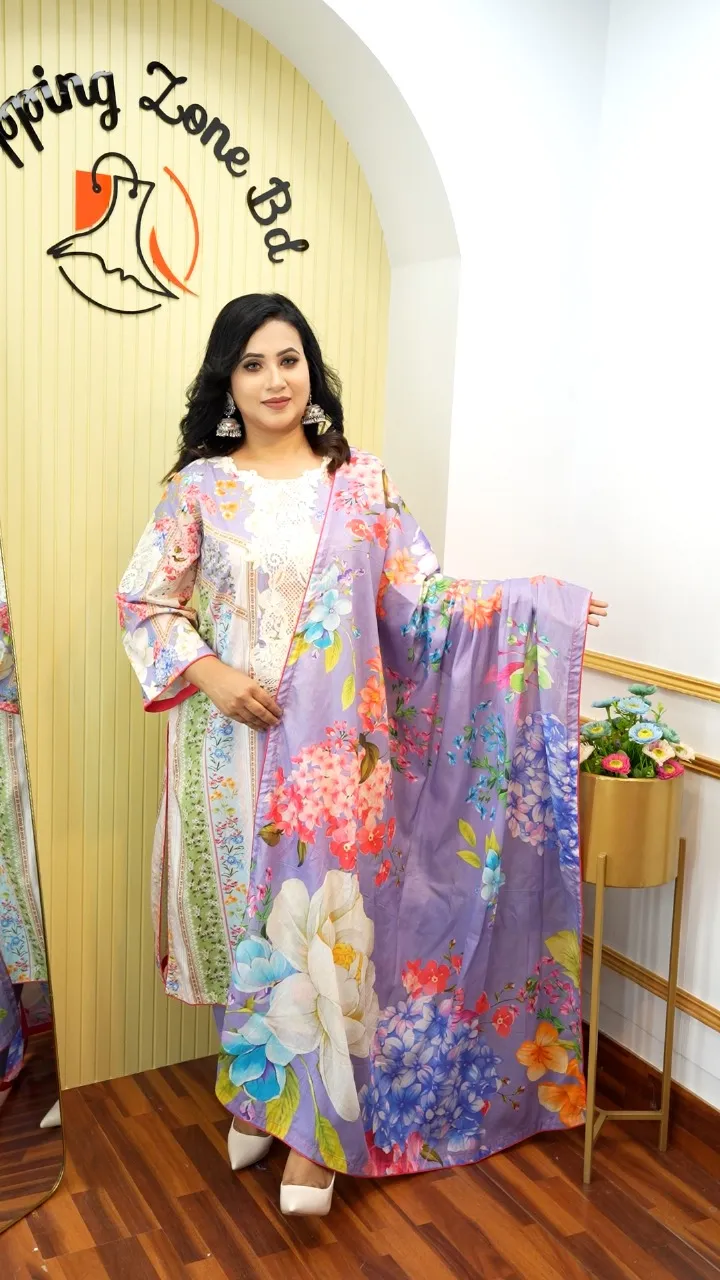 Ready Three Piece Pure Cotton Suit