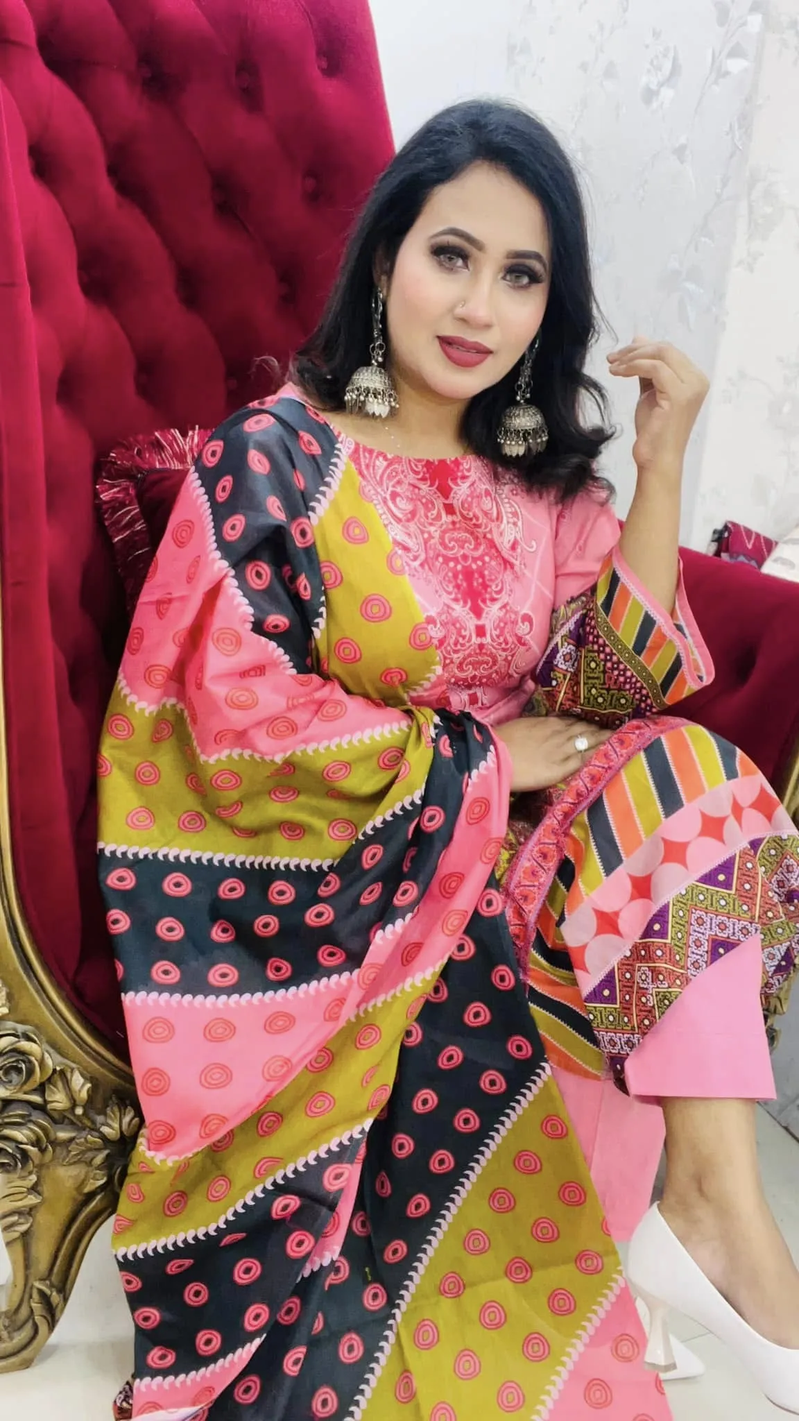 Unstitched Three-Piece Cotton Suit with Digital Print