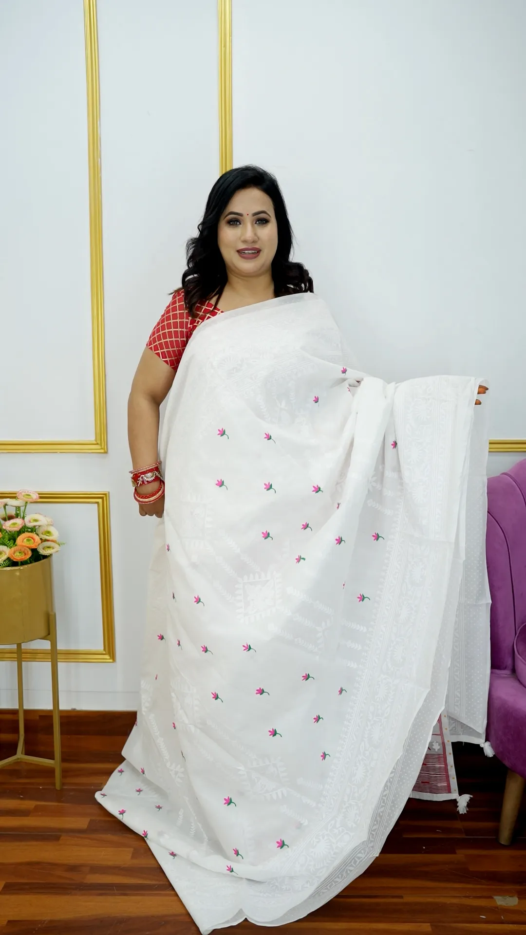 Pure Cotton Saree – Block Print with Tassels Work