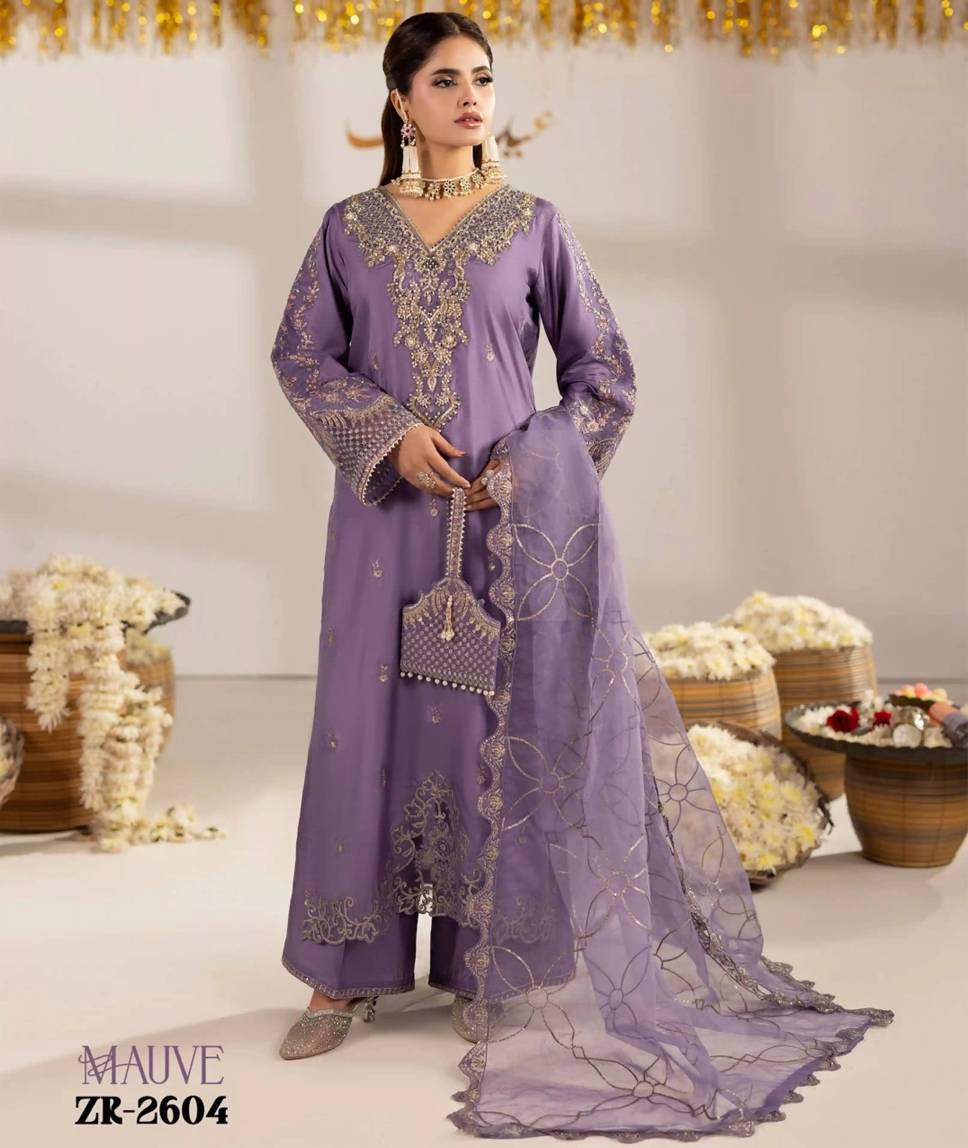 Elegant Pakistani Raw Silk Ready Three Piece Set