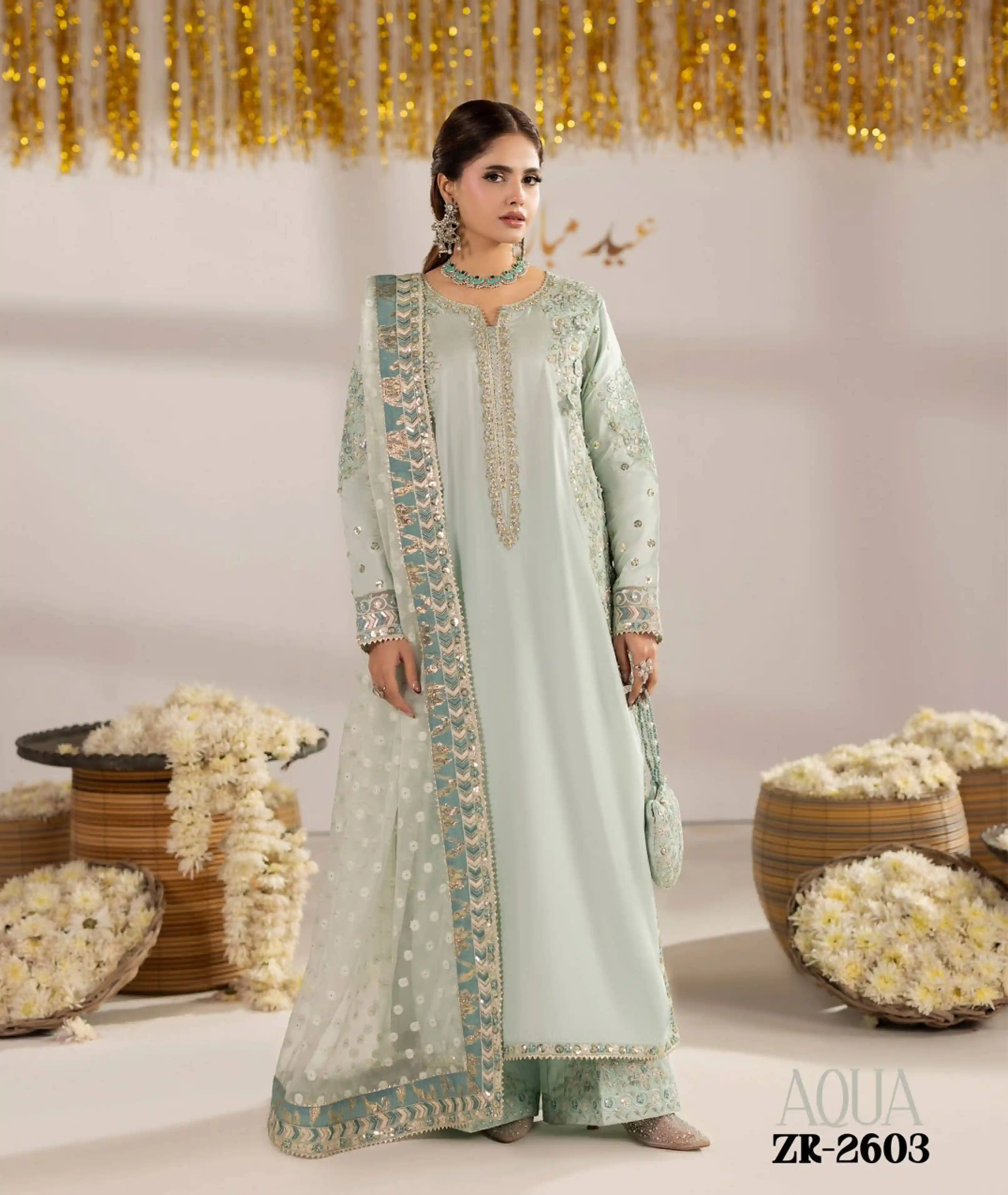 Stylish Pakistani Raw Silk Ready Three Piece Set
