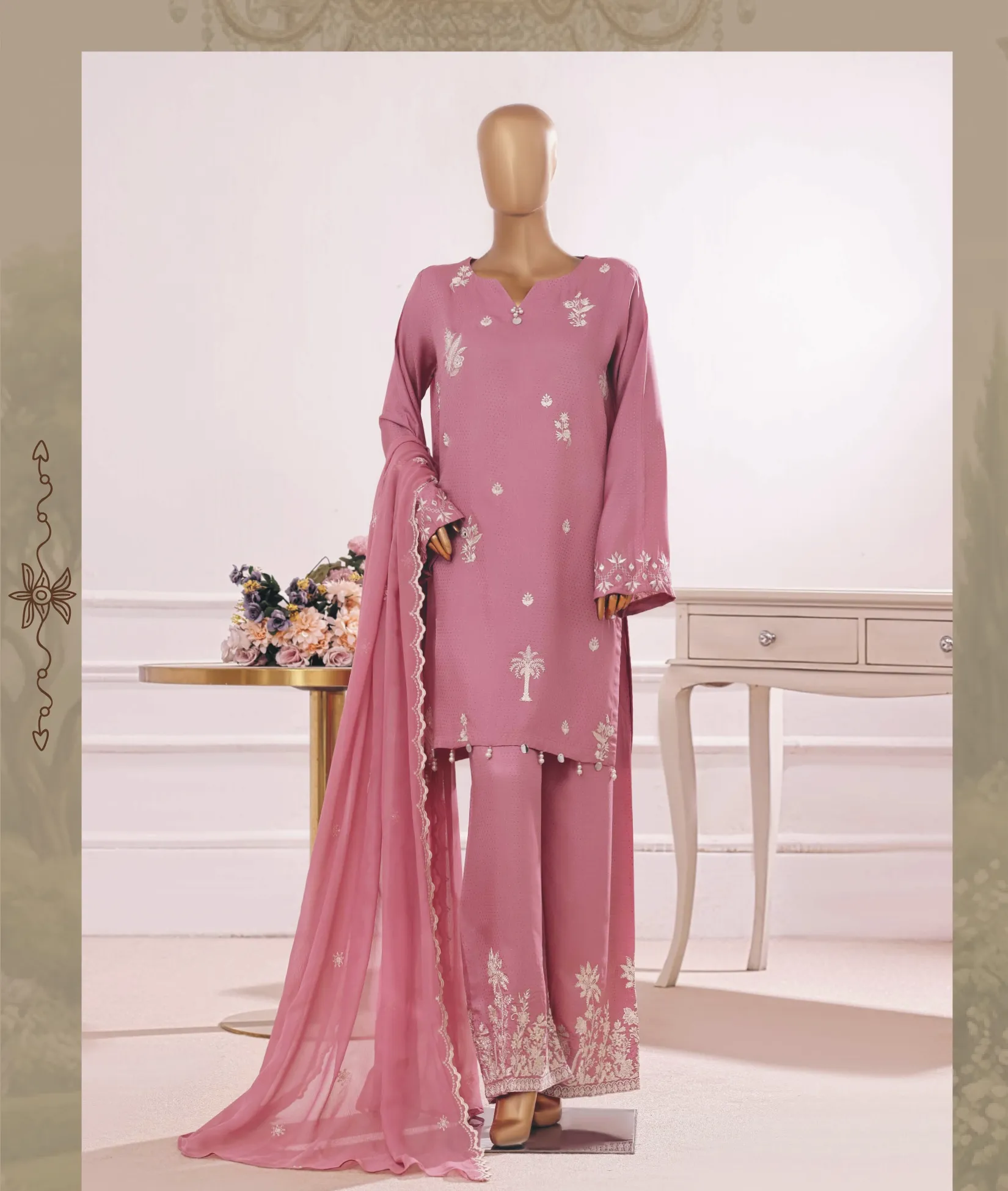 Luxury Pakistani Raw Silk Ready Three Piece