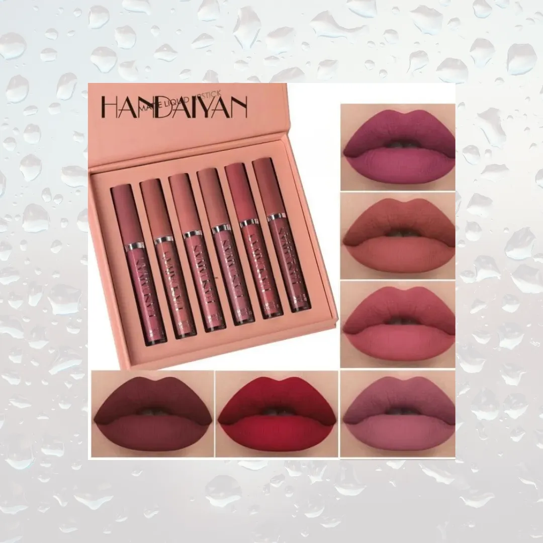 HANDAIYAN 6pcs Liquid Lipstick Set Long Lasting Matte