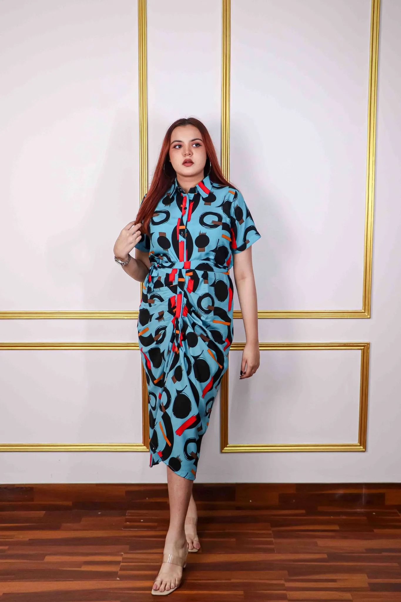 Western Midi Dress – Designer Imported Linen