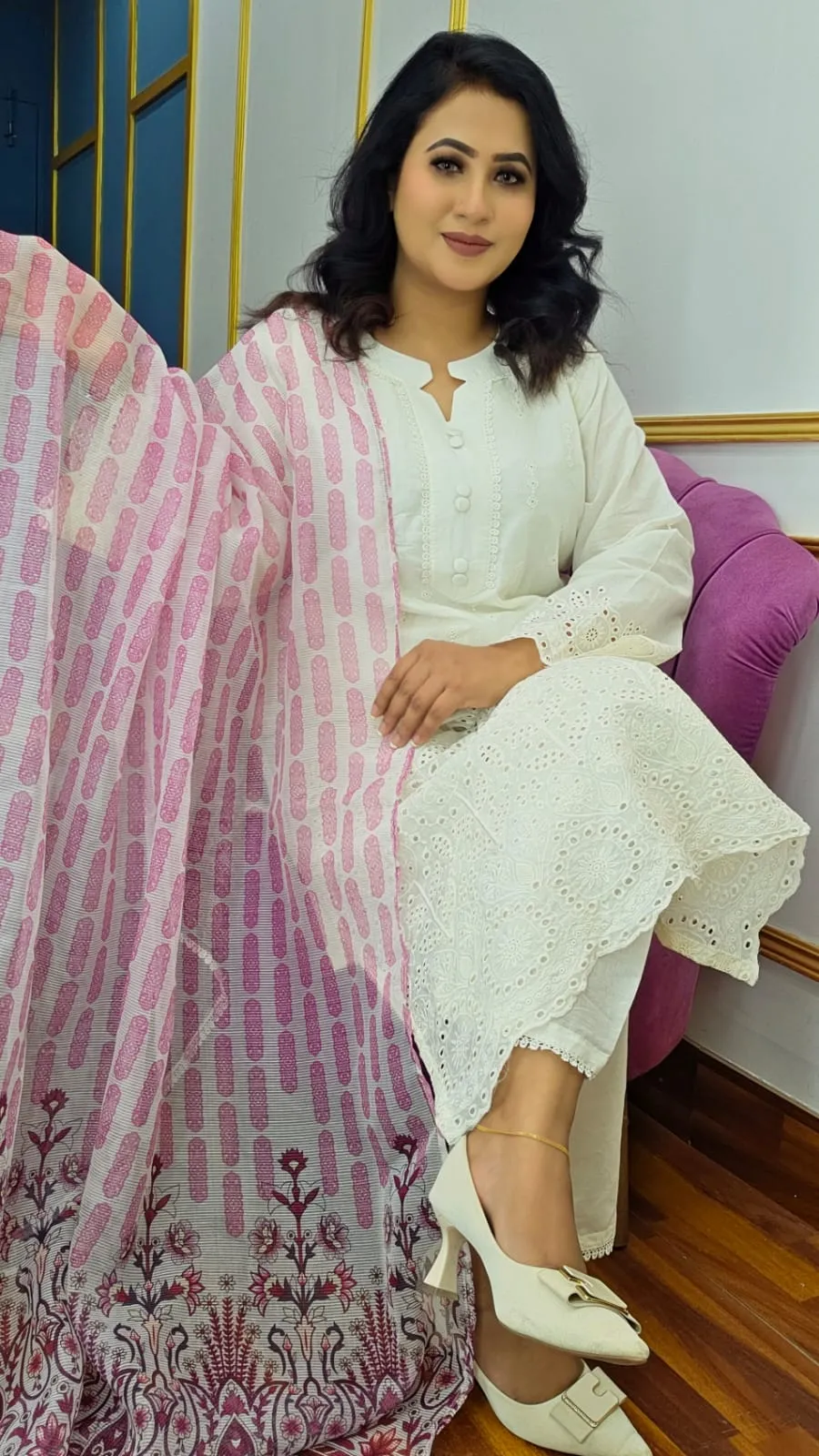 Pure Cotton Ready Three Piece