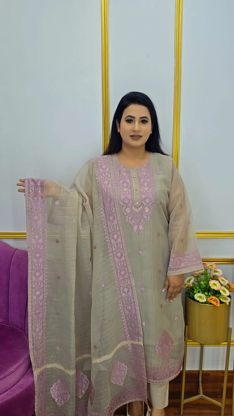 Premium Jamdani Unstitched Four Piece