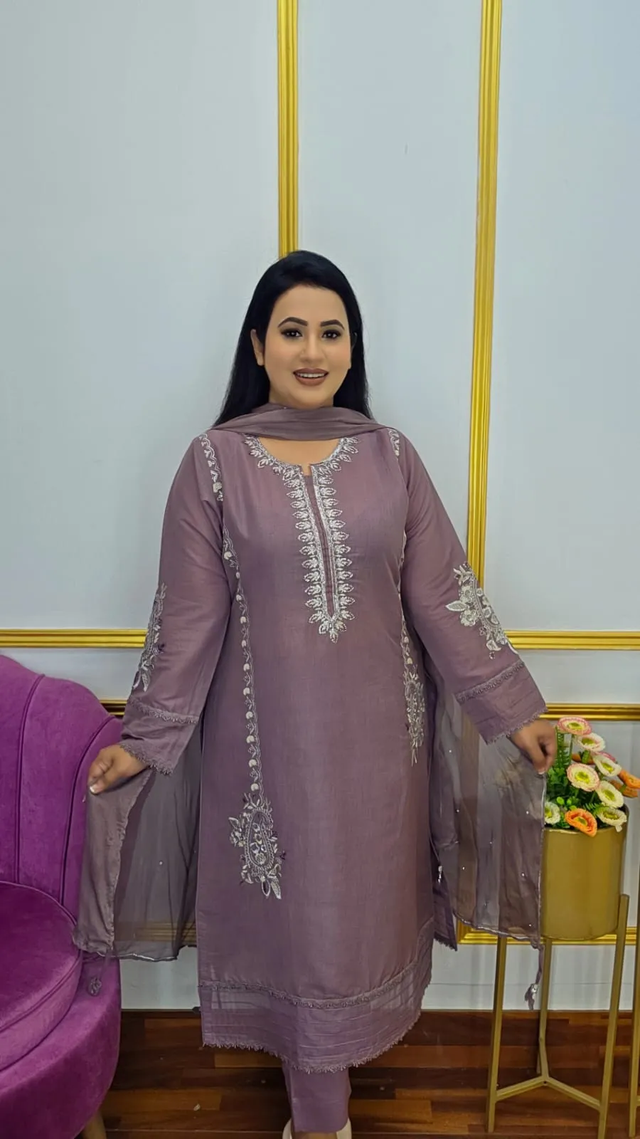 Silk Cotton Unstitched Three Piece Set