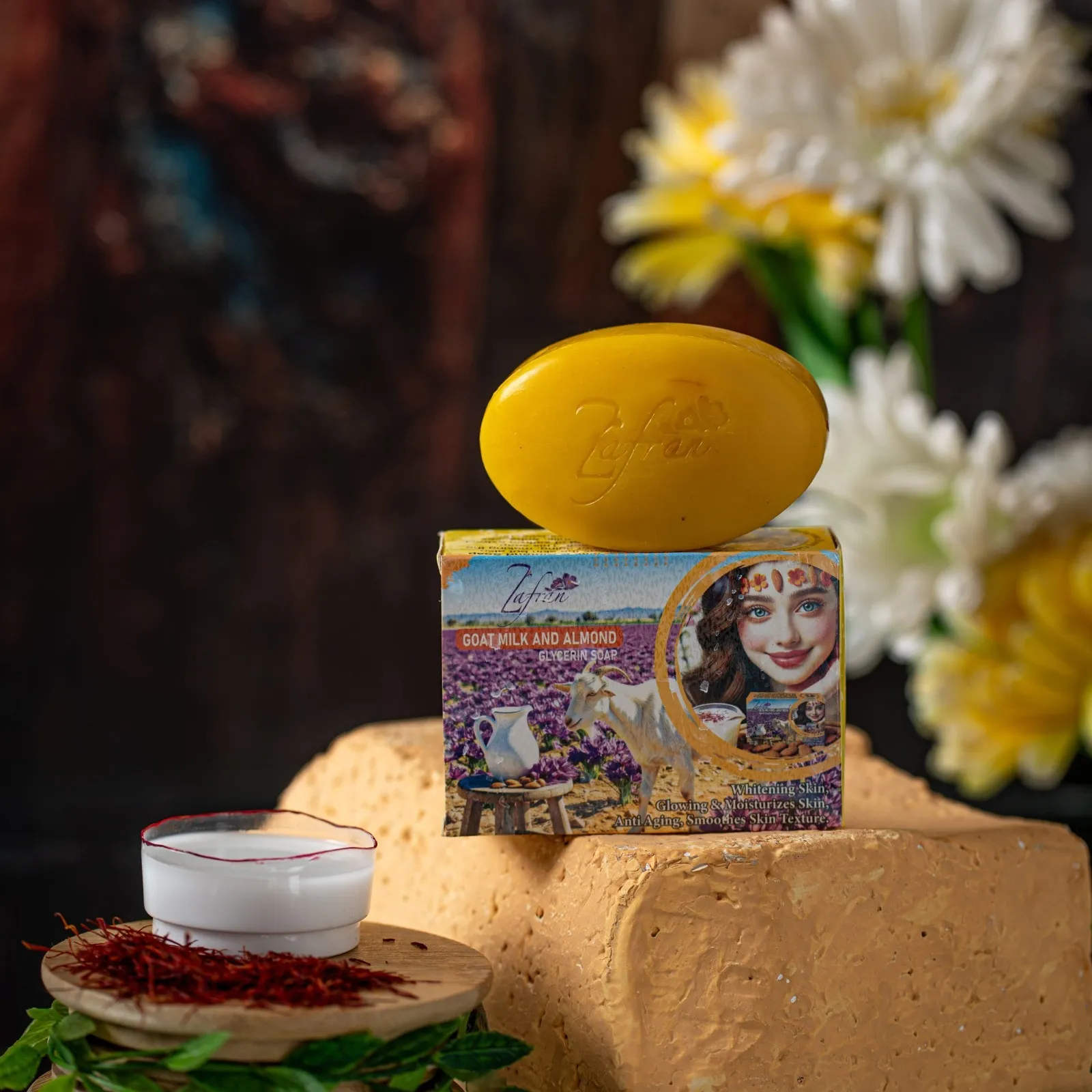 Zafran Goat Milk - Almond Glycerin Soap