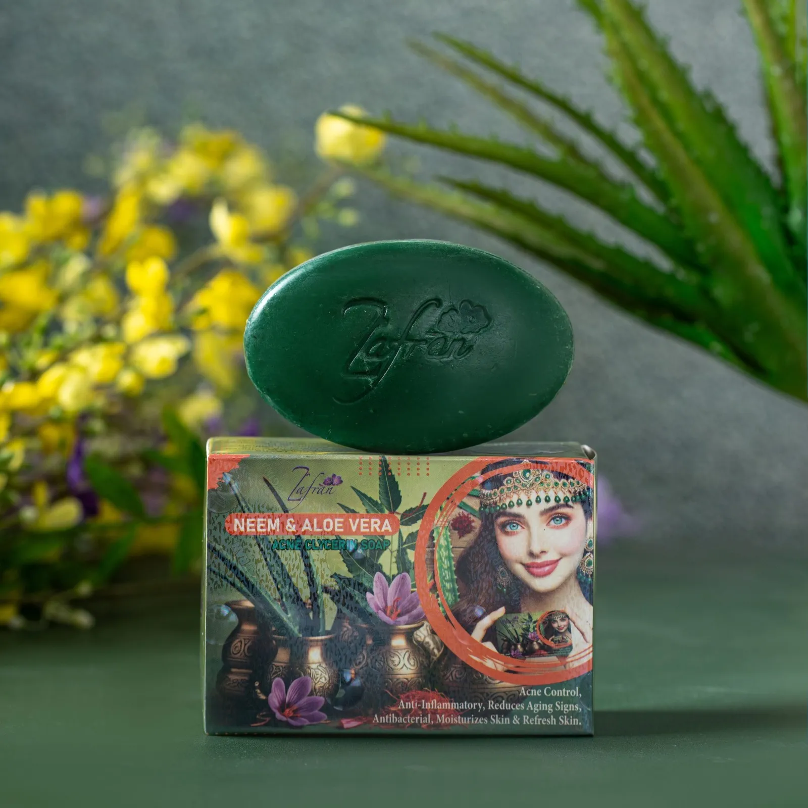 Zafran Neem - Aloe Vera Herbal Glycerin Soap