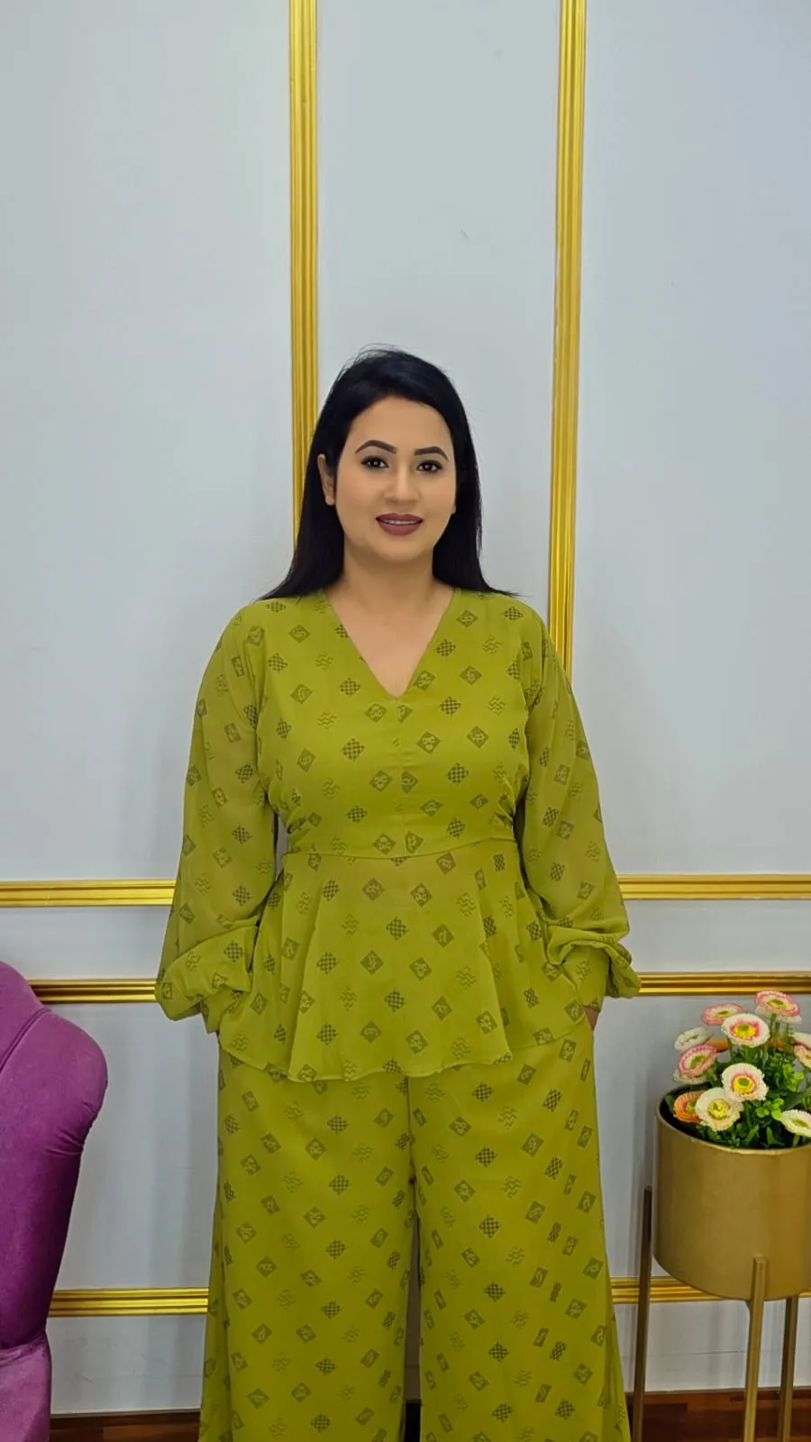 Trendy Designer Georgette Two-Piece Outfit