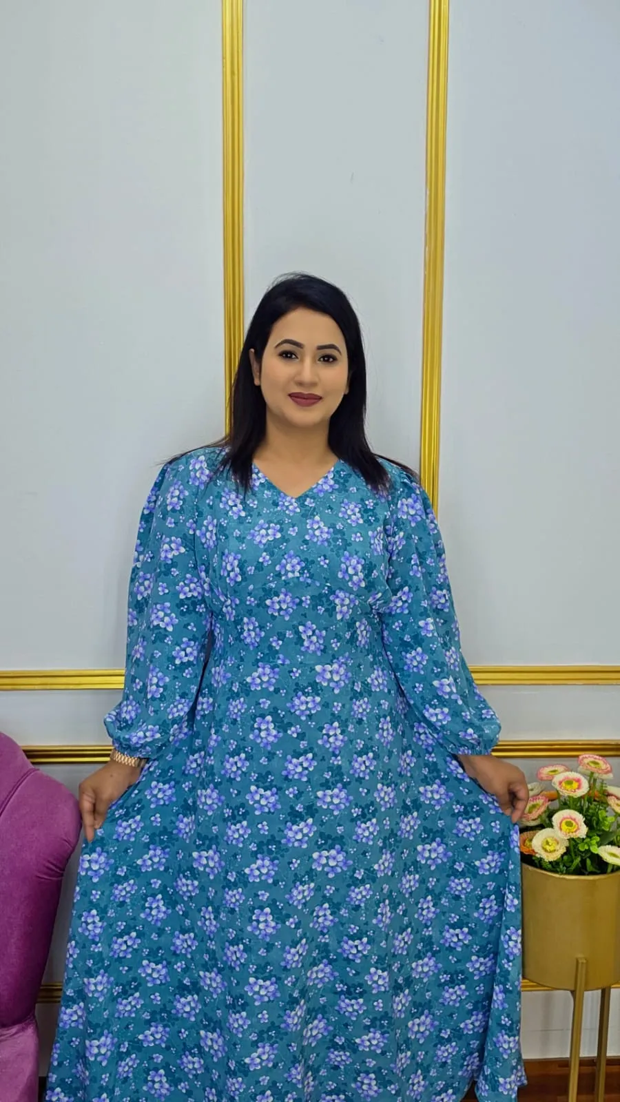 Georgette Midi Gown For Women