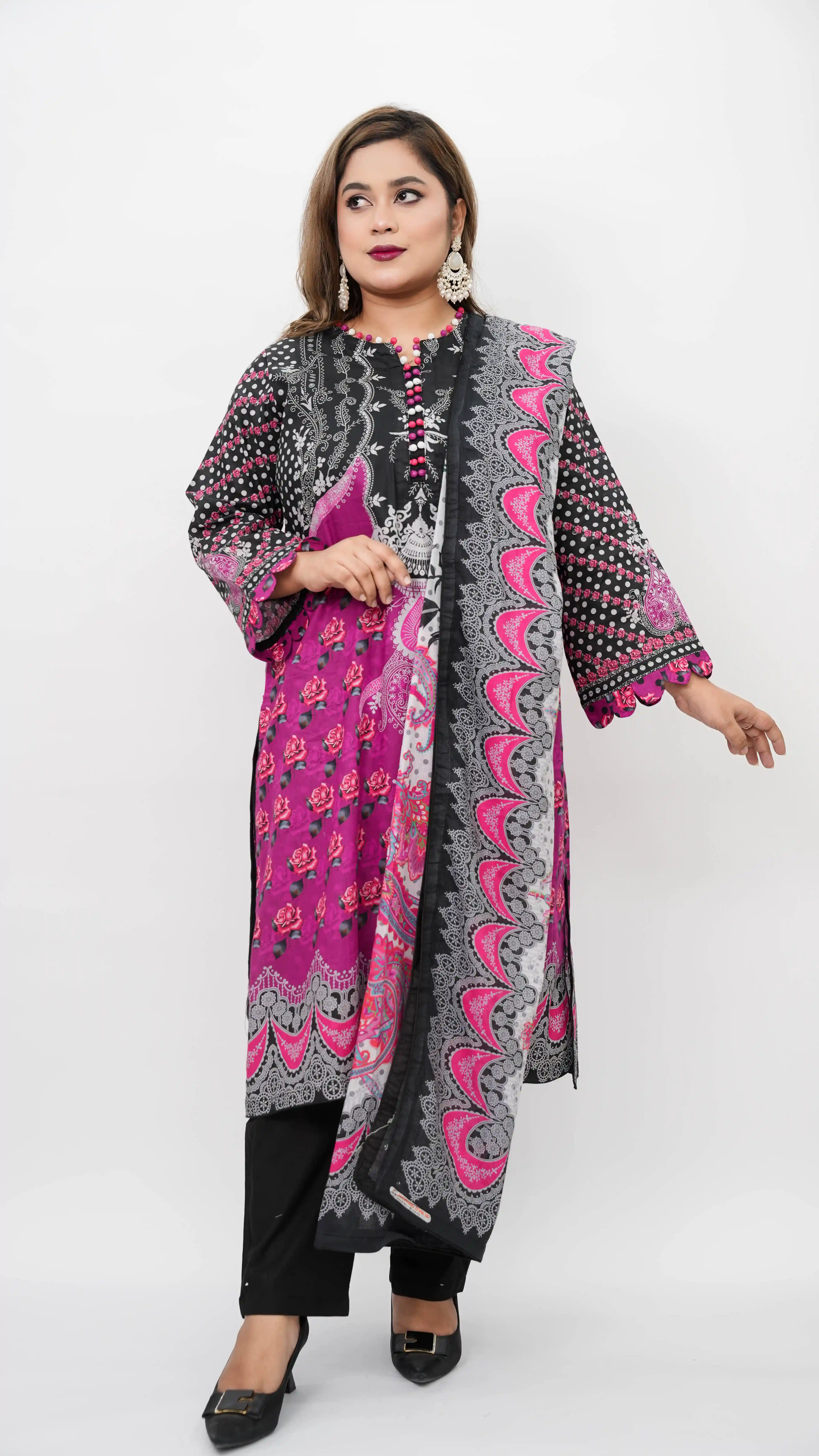 Luxury Pure Cotton Ready Three Piece