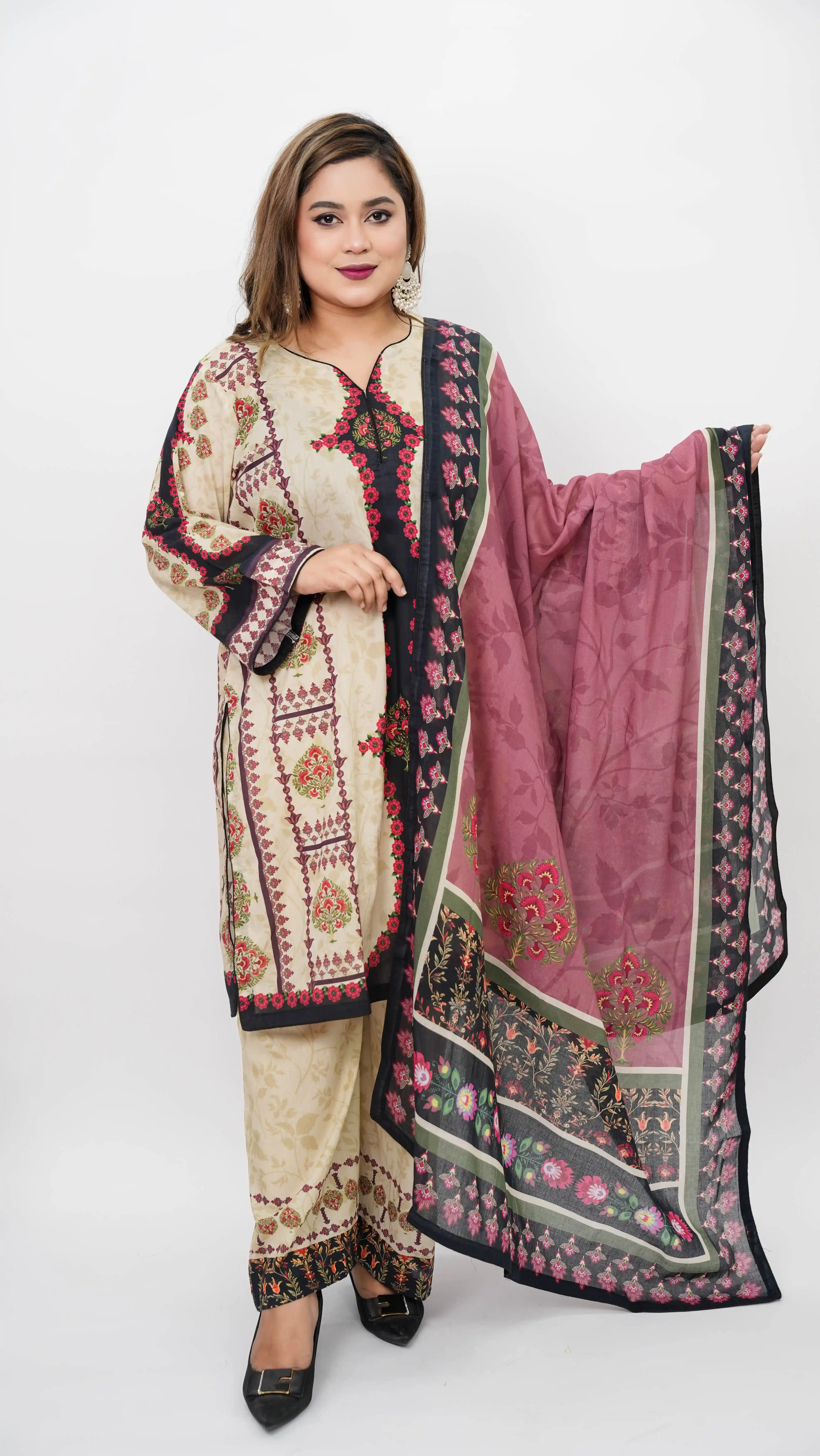 Cotton Ready Three Piece – Digital Print Salwar Suit Set
