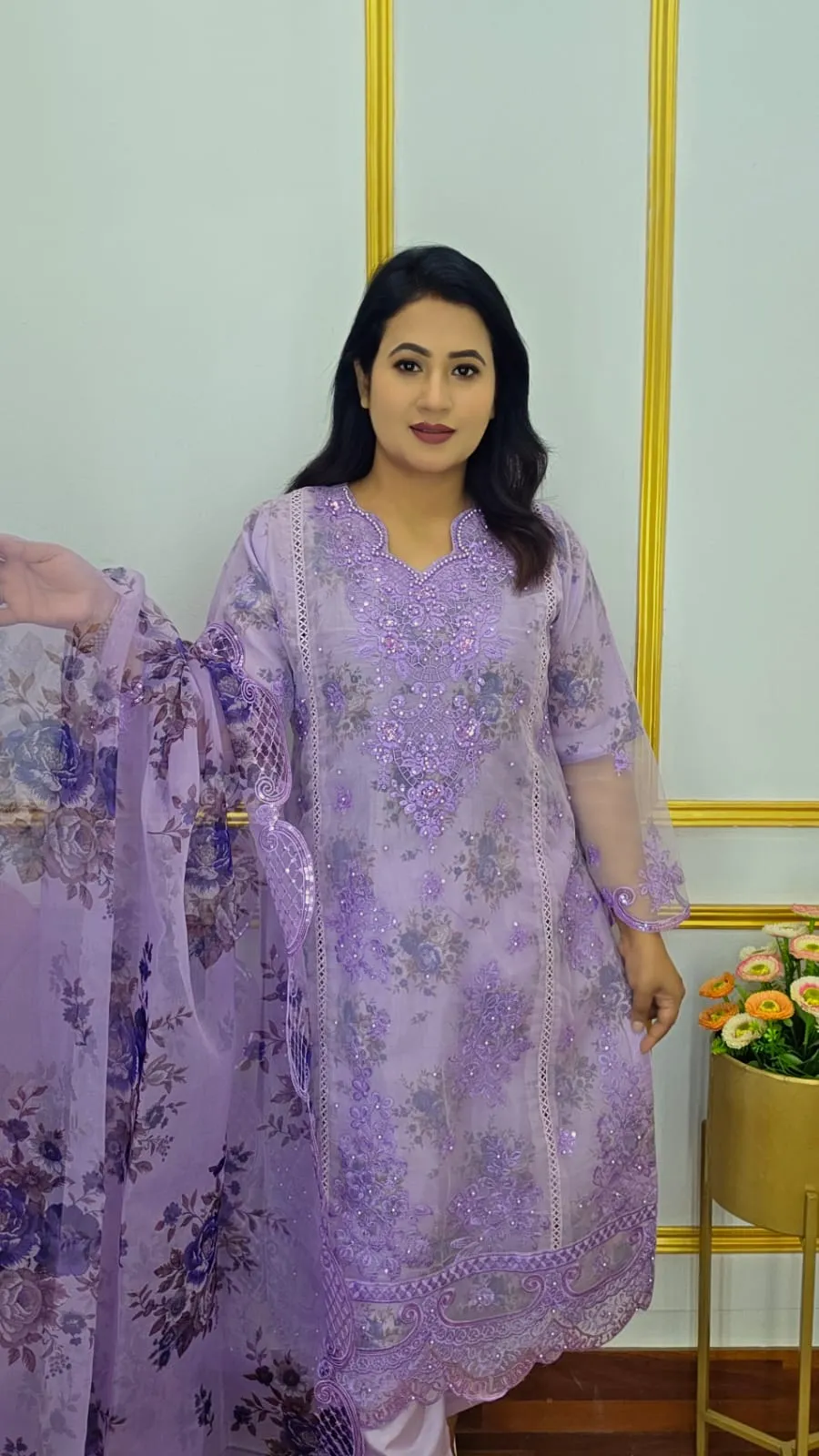 Primium Organza Unstitched Four Piece