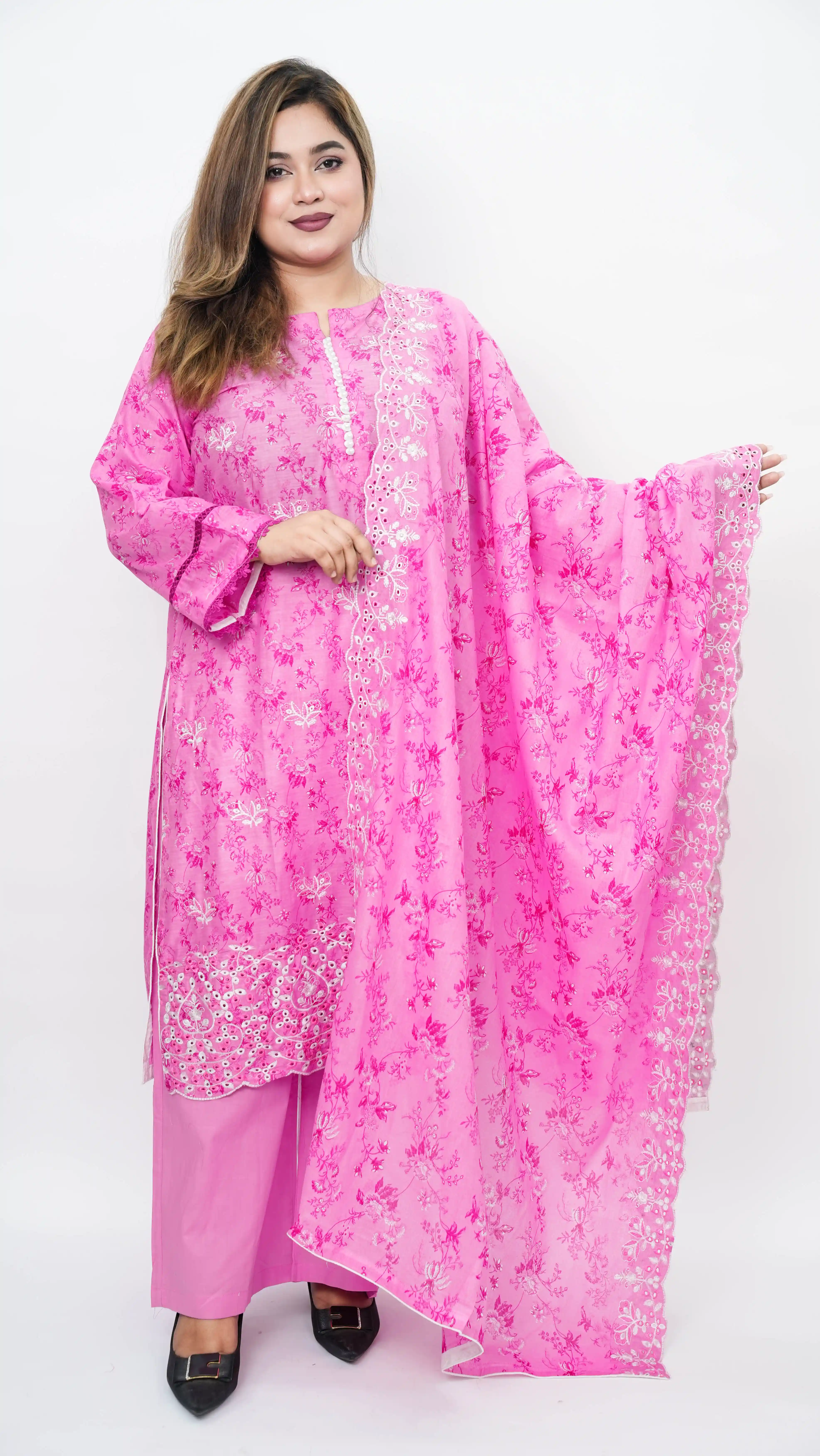 Pure Cotton Ready Three Piece