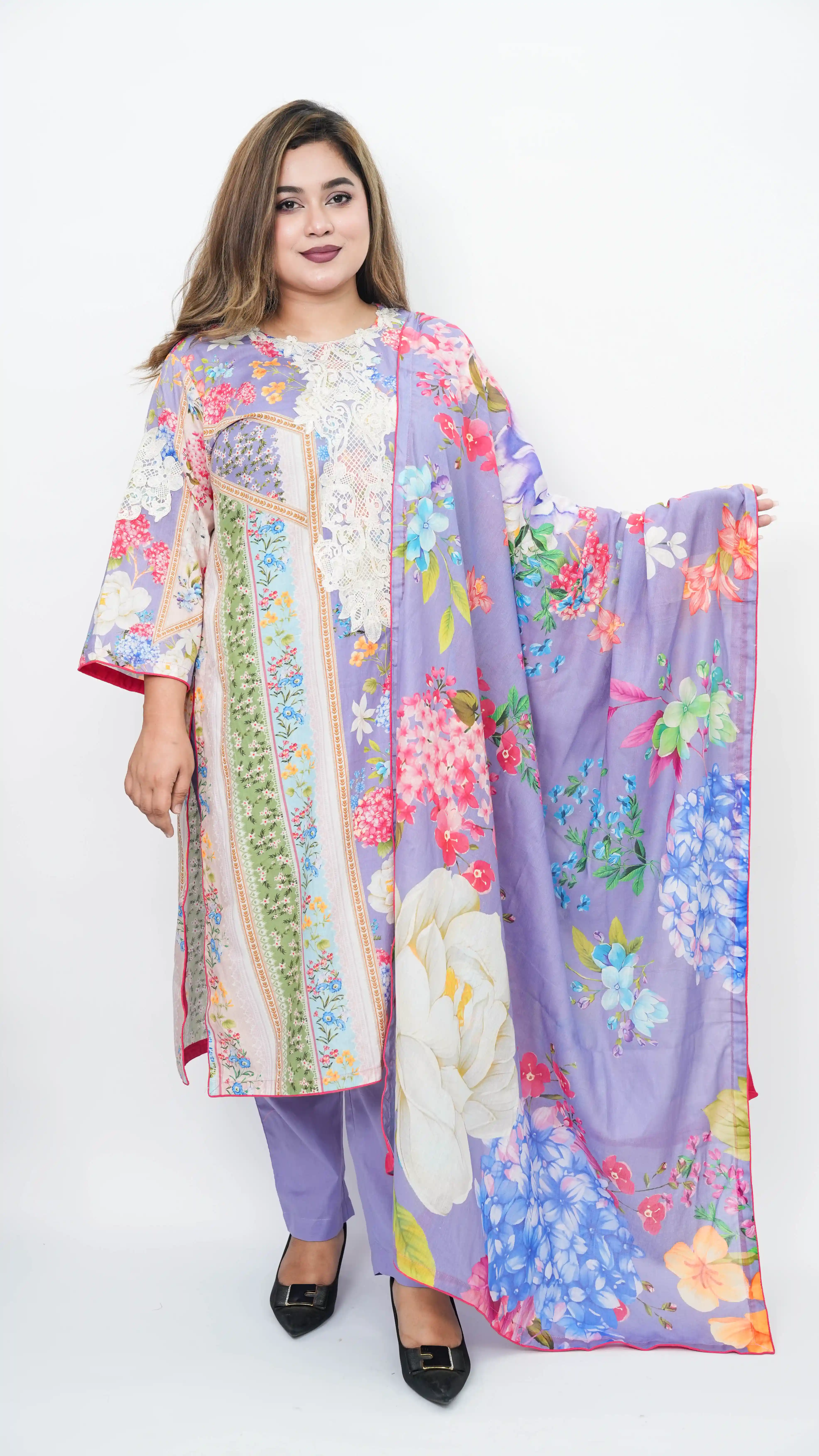Ready Three Piece Pure Cotton Suit