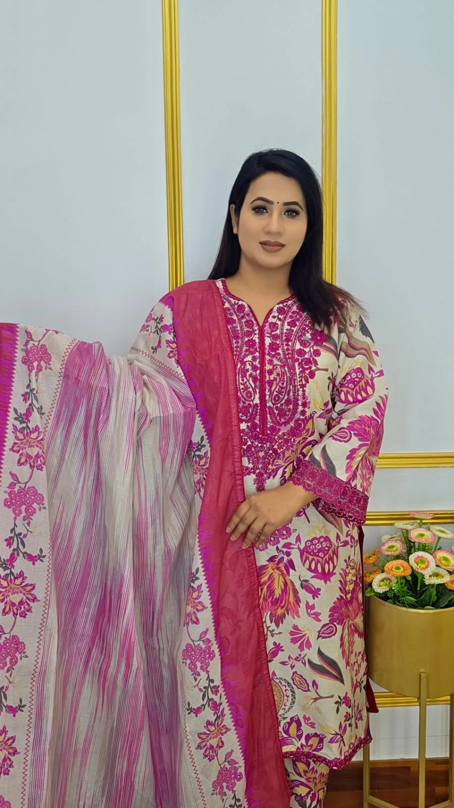 Pure Cotton Ready Three Piece