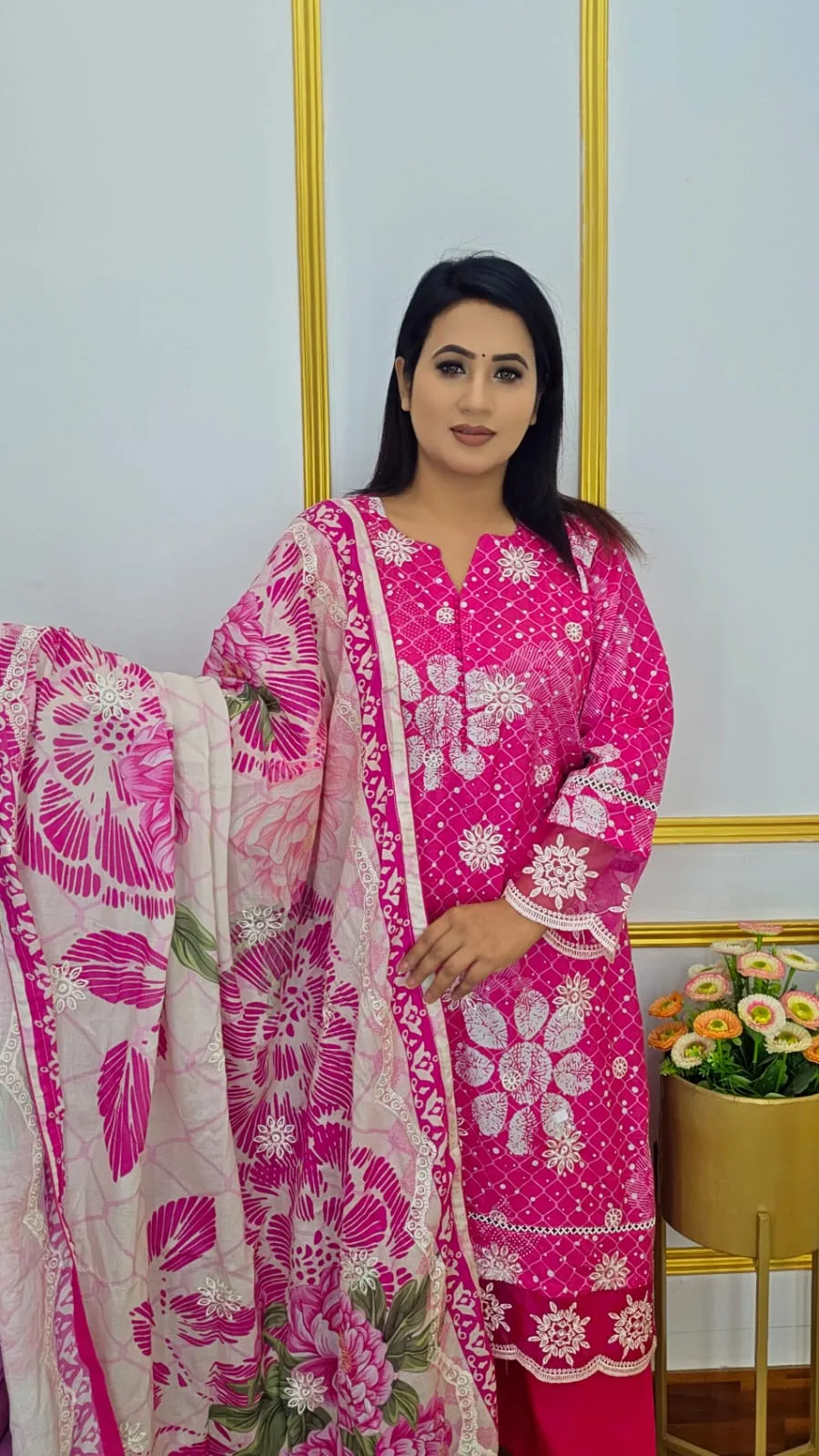 Premium Pure Cotton Ready Three Piece