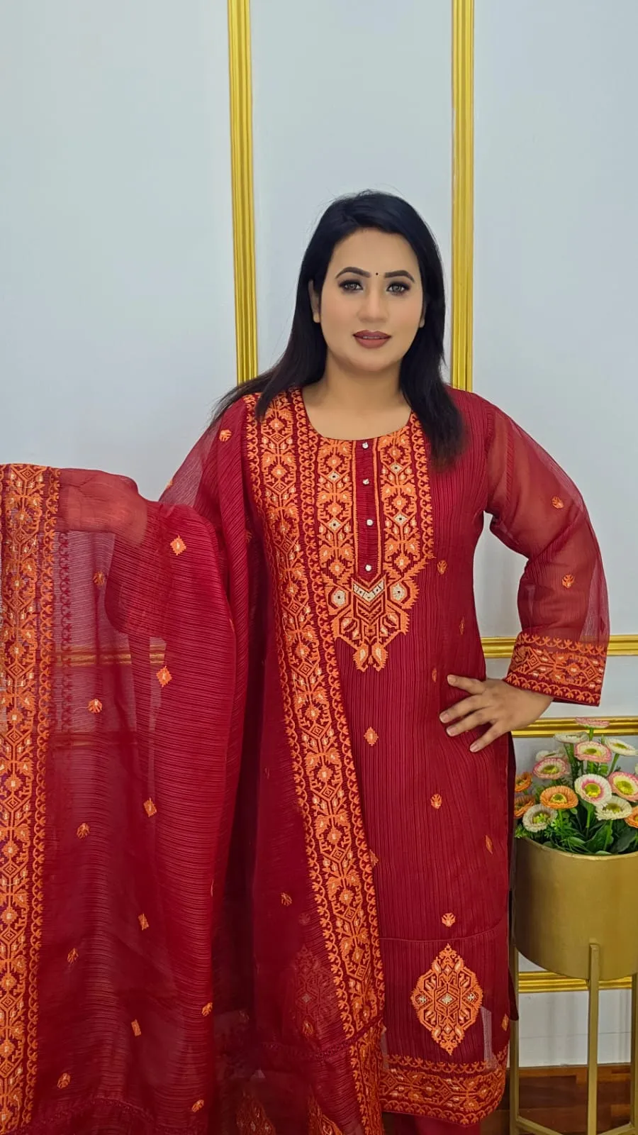 Jamdani Unstitched Four Piece
