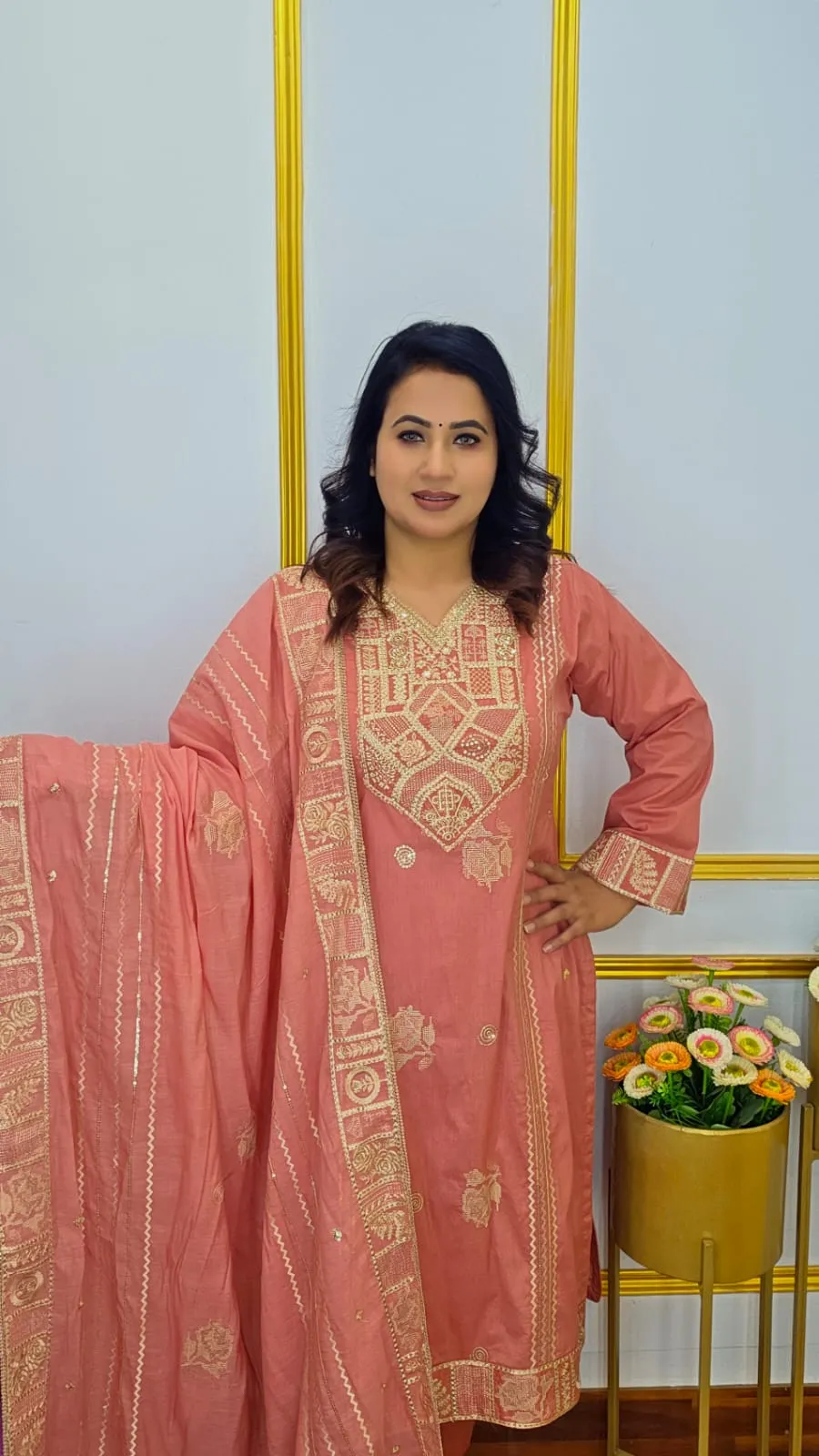 Luxury Cotton Unstitched Three Piece For Women